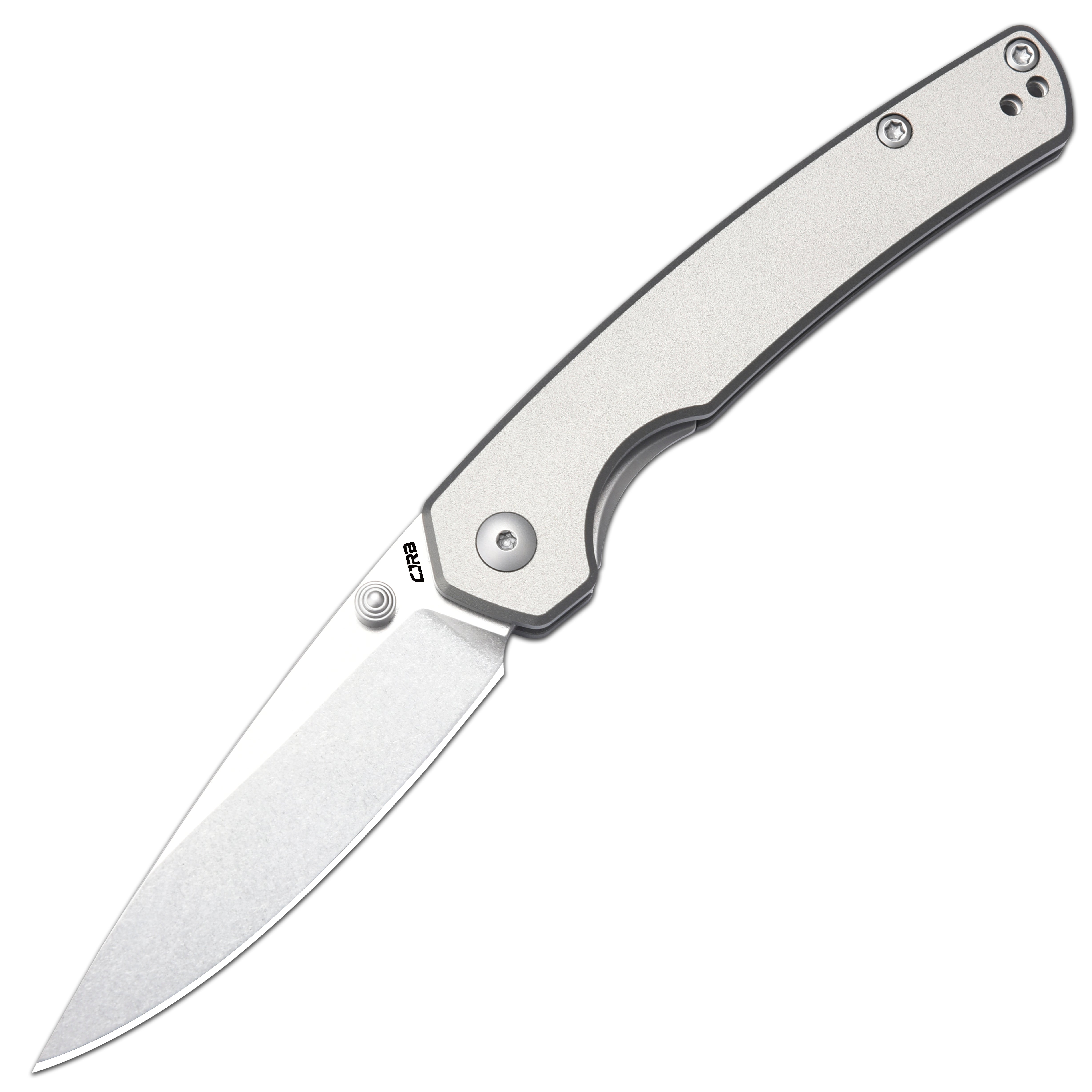 CJRB Kain J1956 AR-RPM9 Steel Blade Aluminum Handle Folding Knives - Stone Wash/Gray Aluminum (J1956-GYA)