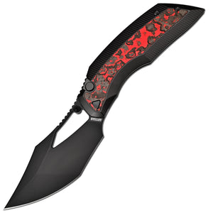 Artisan Cutlery The HellWing | All Black Ti with Red Fatcarbon Inlay - Product view 1