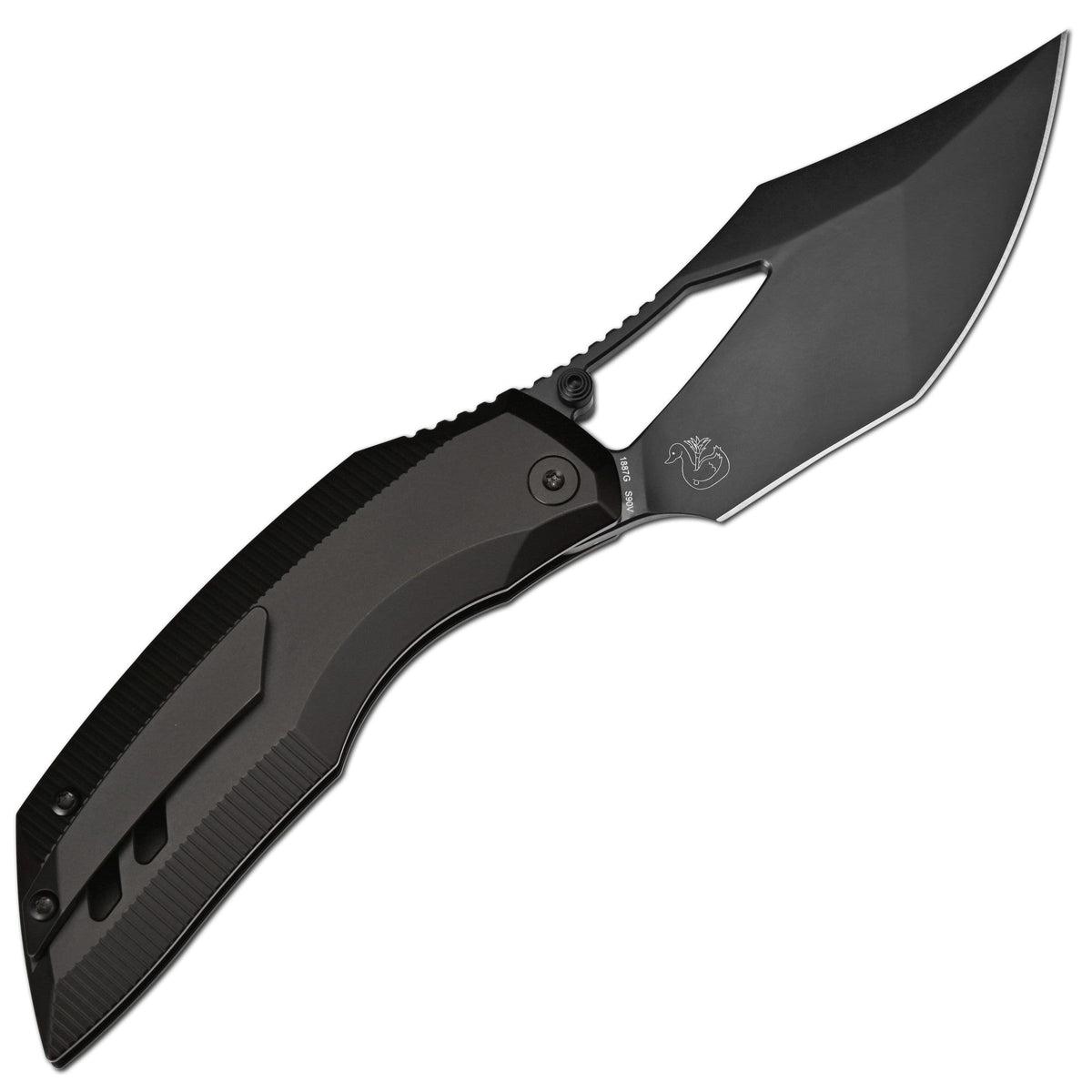 Artisan Cutlery The HellWing | All Black Ti with Red Fatcarbon Inlay - Product view 8