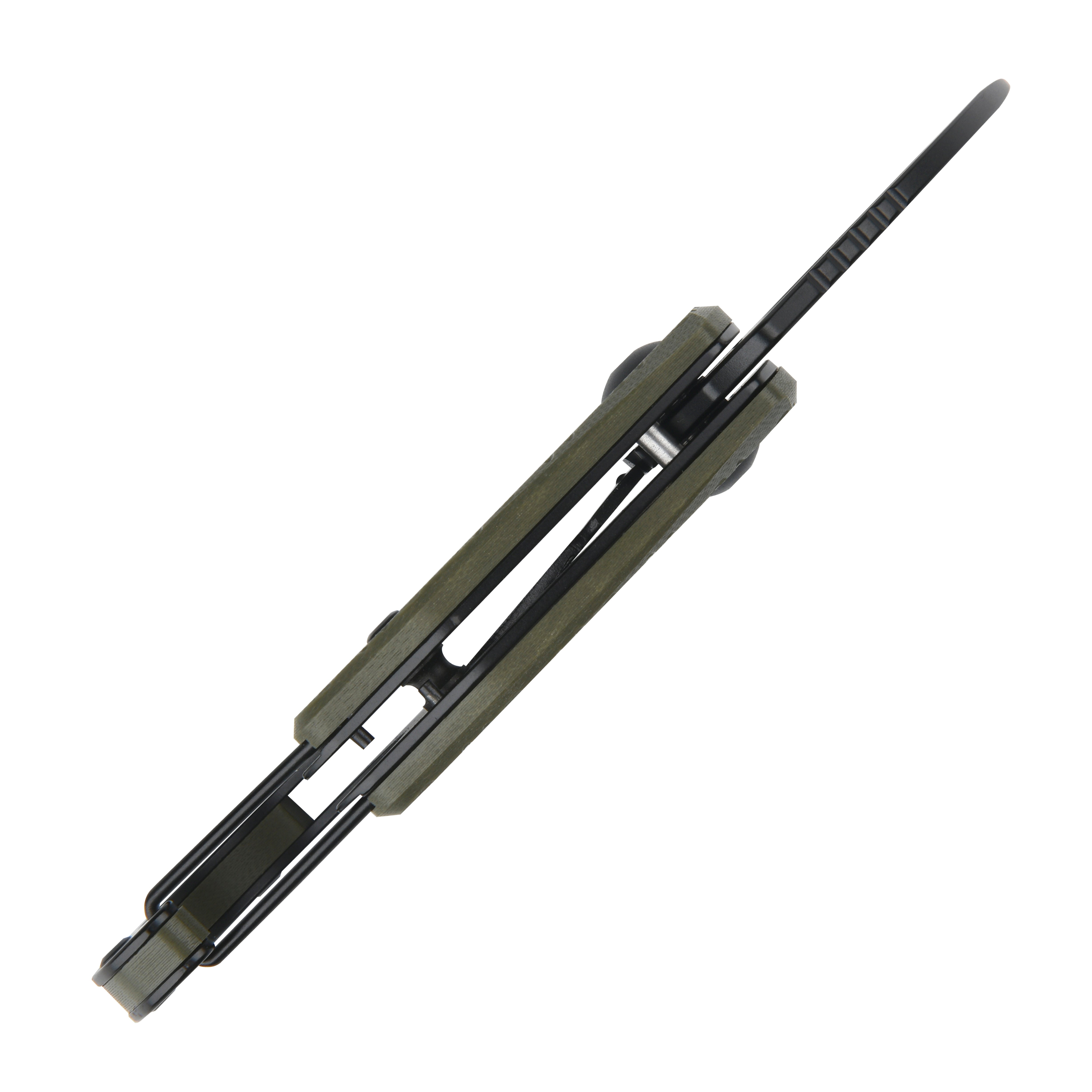 CJRB Anansi J1964 AR-RPM9 Steel Blade G10 Handle Folding Knives - Green G10 Handle/Black PVD Finish (J1964-BGN)