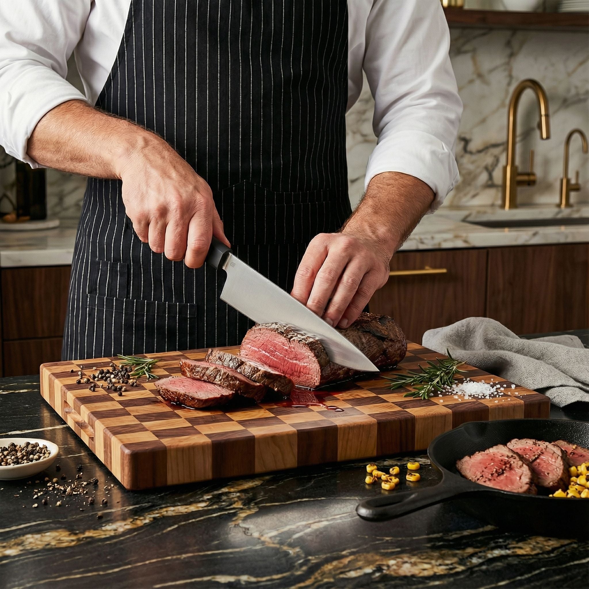 Butterfork Purest 8” Chef's Knife, AR-RPM9 Stainless Steel, Replaceable ABS Handle, Dark Grey