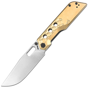 Artisan Cutlery Beest ATZ-1878P AR-RPM9 Blade Brass Handle Folding Knives