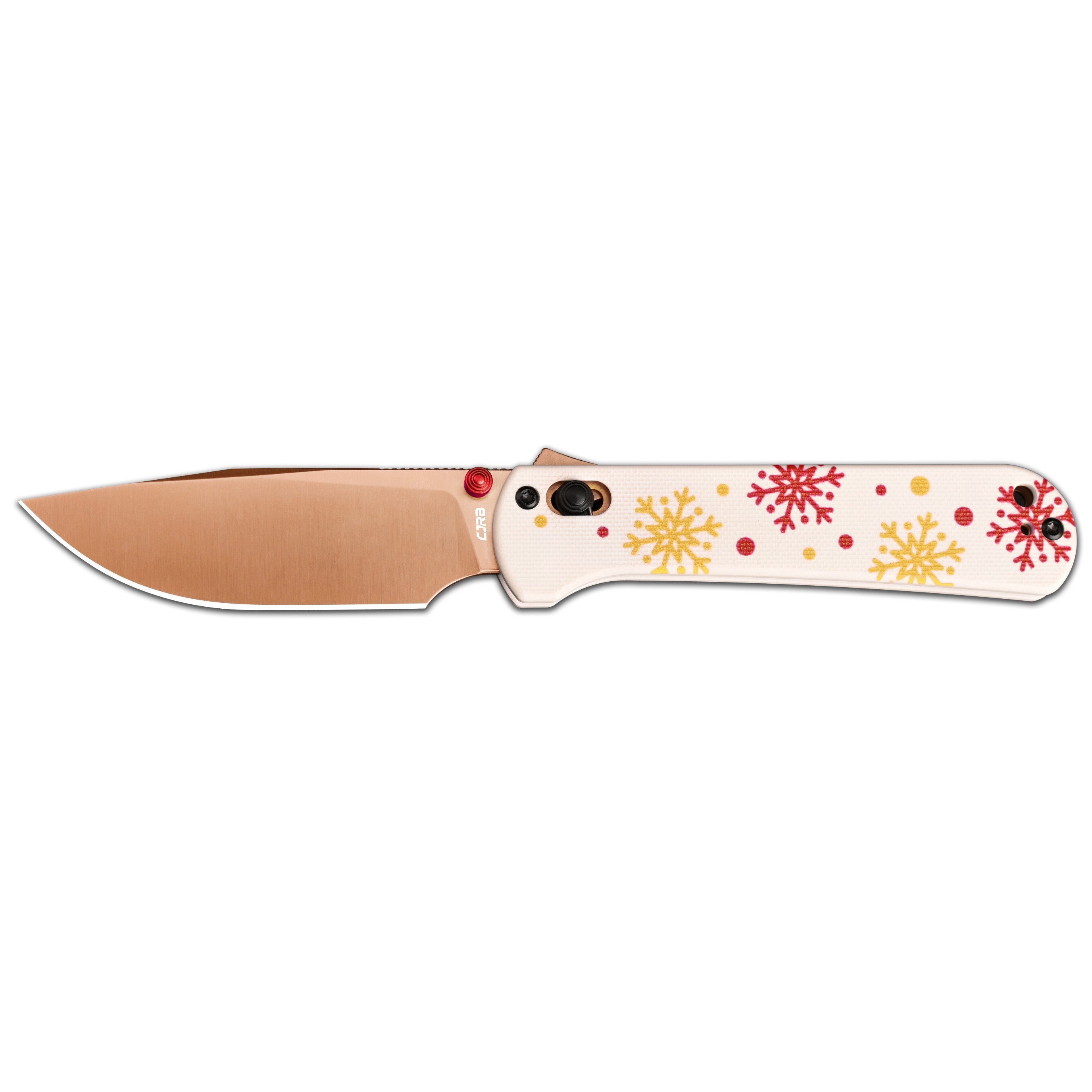 CJRB Bolt J1960 AR-RPM9 Steel Blade G10 Handle Folding Knives (Holiday Exclusive) - Snowfall (J1960M-WH)