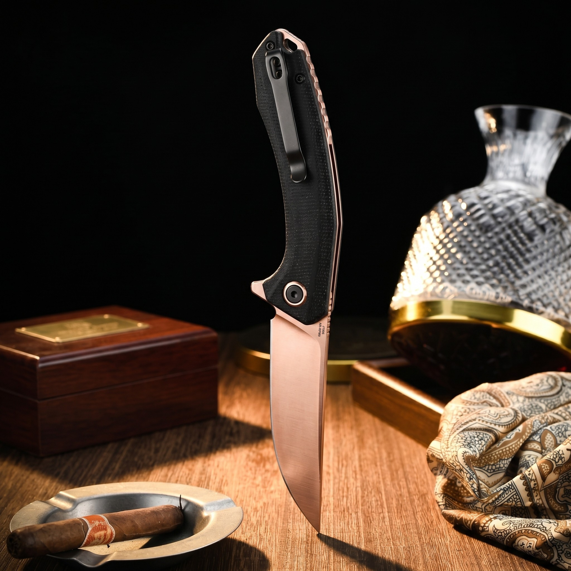 CJRB Gobi J1906-RBK Micarta Folding Knife