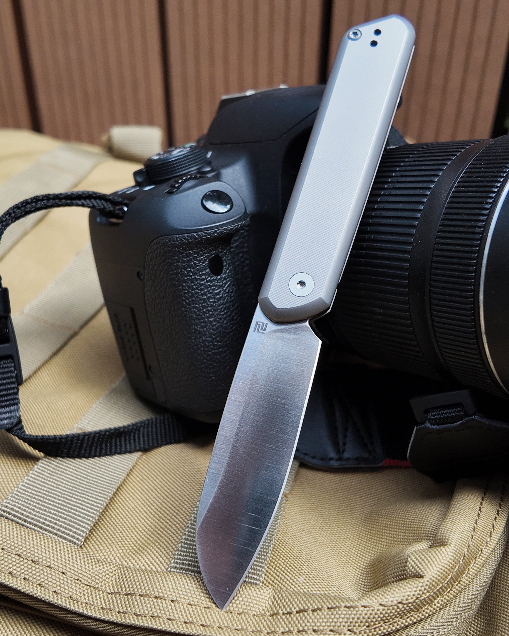 Artisan Cutlery IO ATZ-1872G S90V Blade Titanium Handle Folding Knives