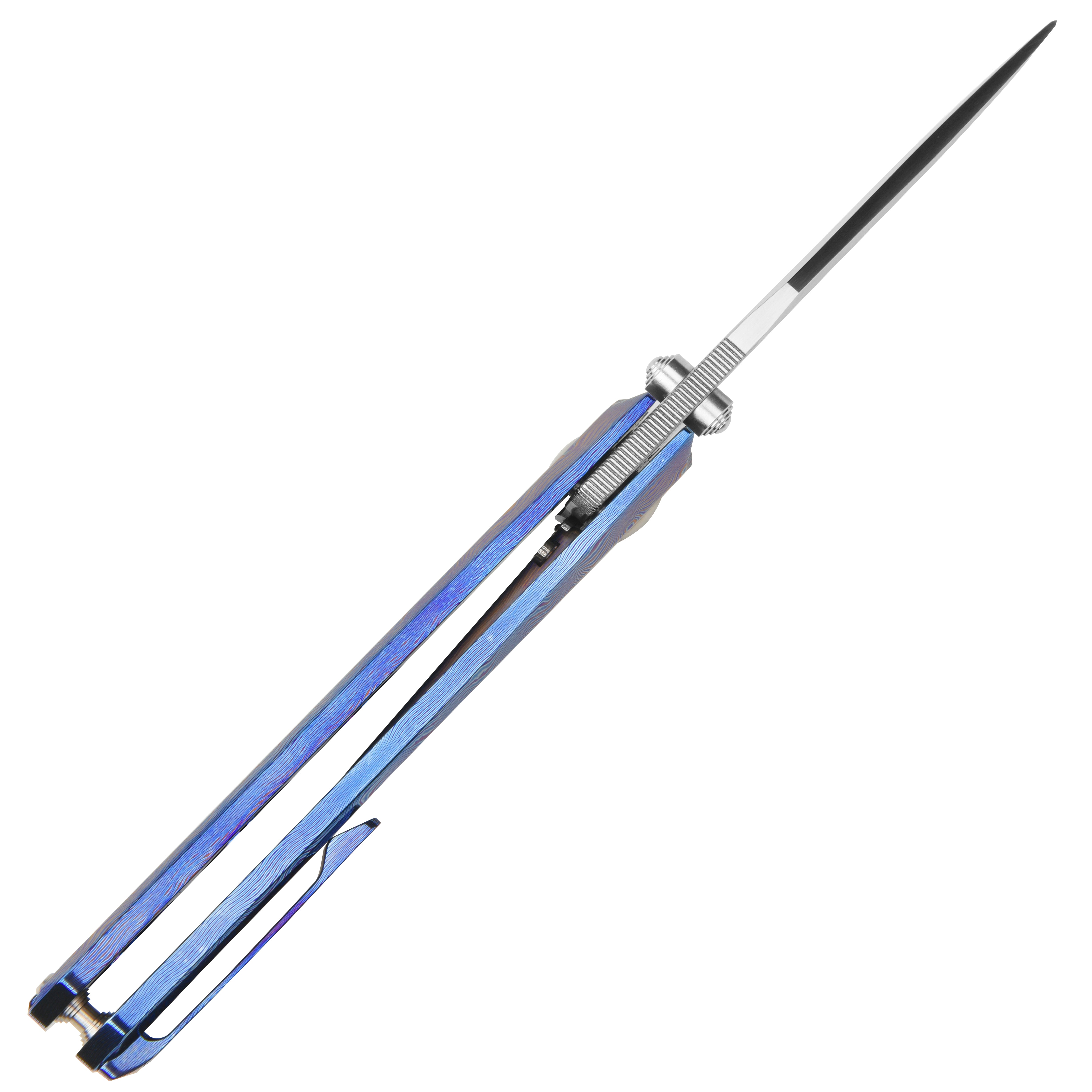 Artisan Cutlery Crusoe ATZ-1869G S90V Blade Titanium Damascus Handle Folding Knives