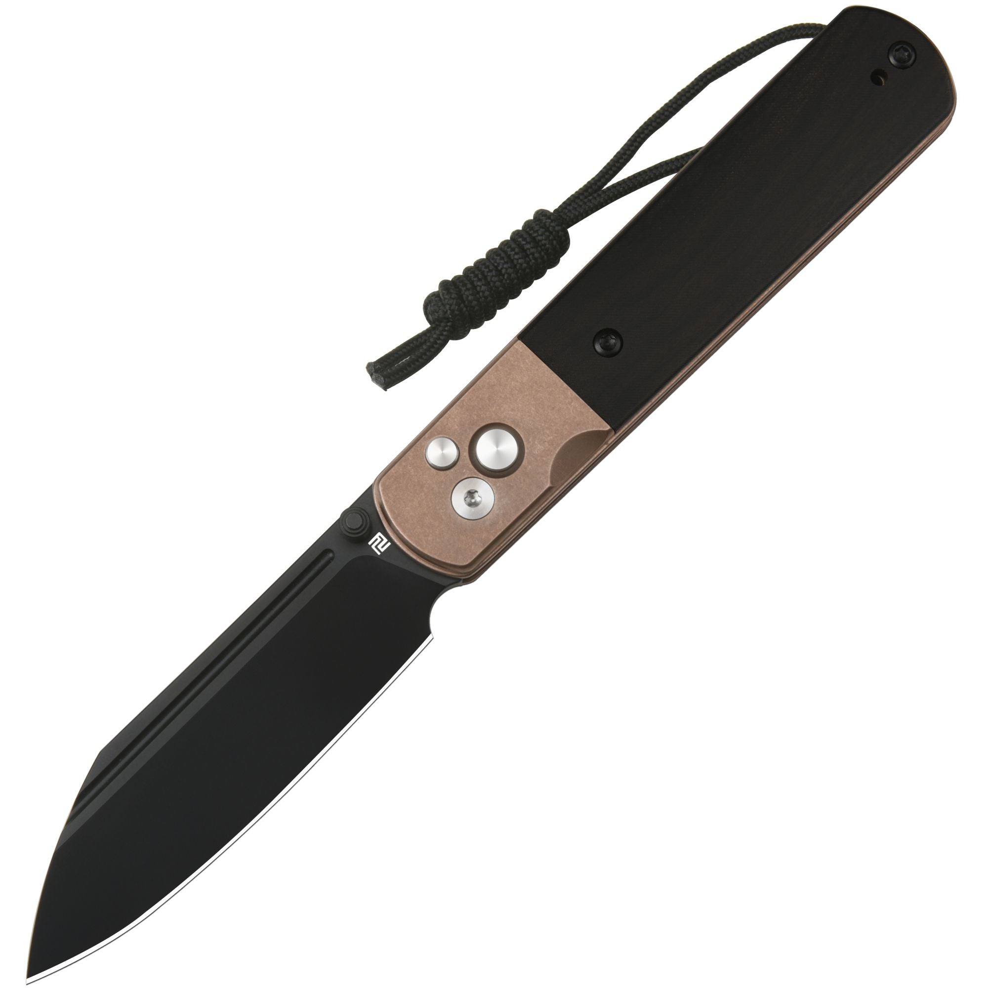 Artisan Cutlery Holm 1875P AR-RPM9 Steel Blade G10 Handle Folding Knives - Rose Gold PVD Steel+Ebony Inlay+Rose Gold PVD Steel Liner (1875P-BRG)