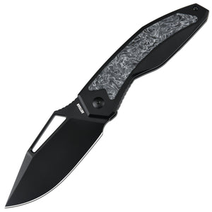 Artisan Cutlery Fragarach ATZ-1879G S90V Blade Titanium Handle Folding Knives - Blak PVD Blade/Dark Matter Polar Fat Carbon Inlay (1879G-BDM)