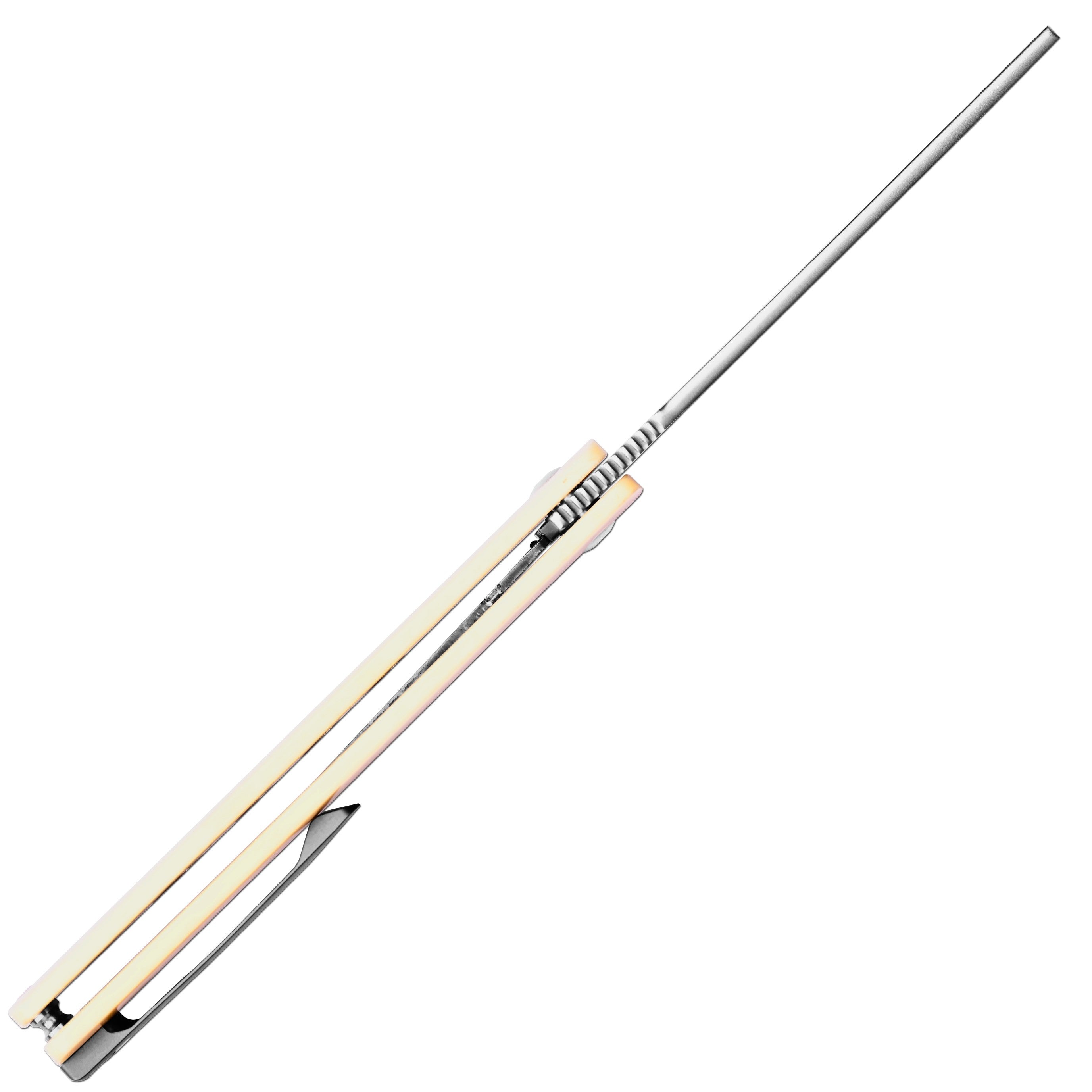 Artisan Cutlery Orthodox V2 Flipper & Liner Lock Knife Bovine Bone Handle (3.54'' Sand Polish CPM S45VN Blade) 1883G-BB (Limited)