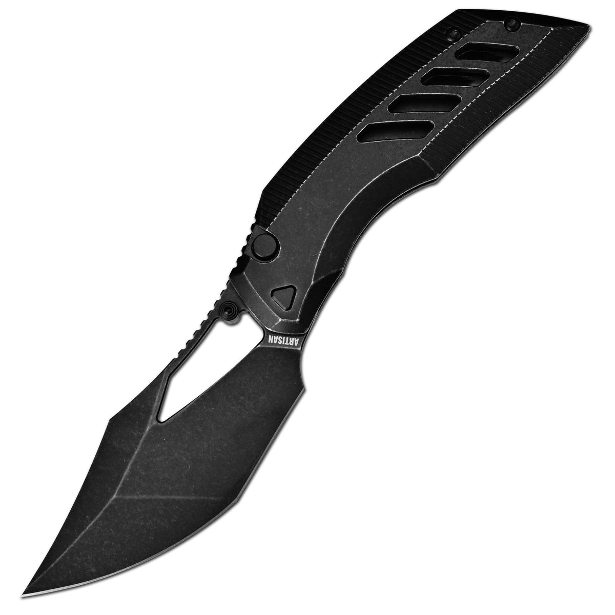 Artisan Cutlery The BlackWing | Tactical Tumbled Black Titanium - Product view 1