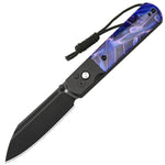 Artisan Cutlery Holm 1875P AR-RPM9 Steel Blade Acrylic Handle Folding Knives - Black & Blue (1875P-BUA)