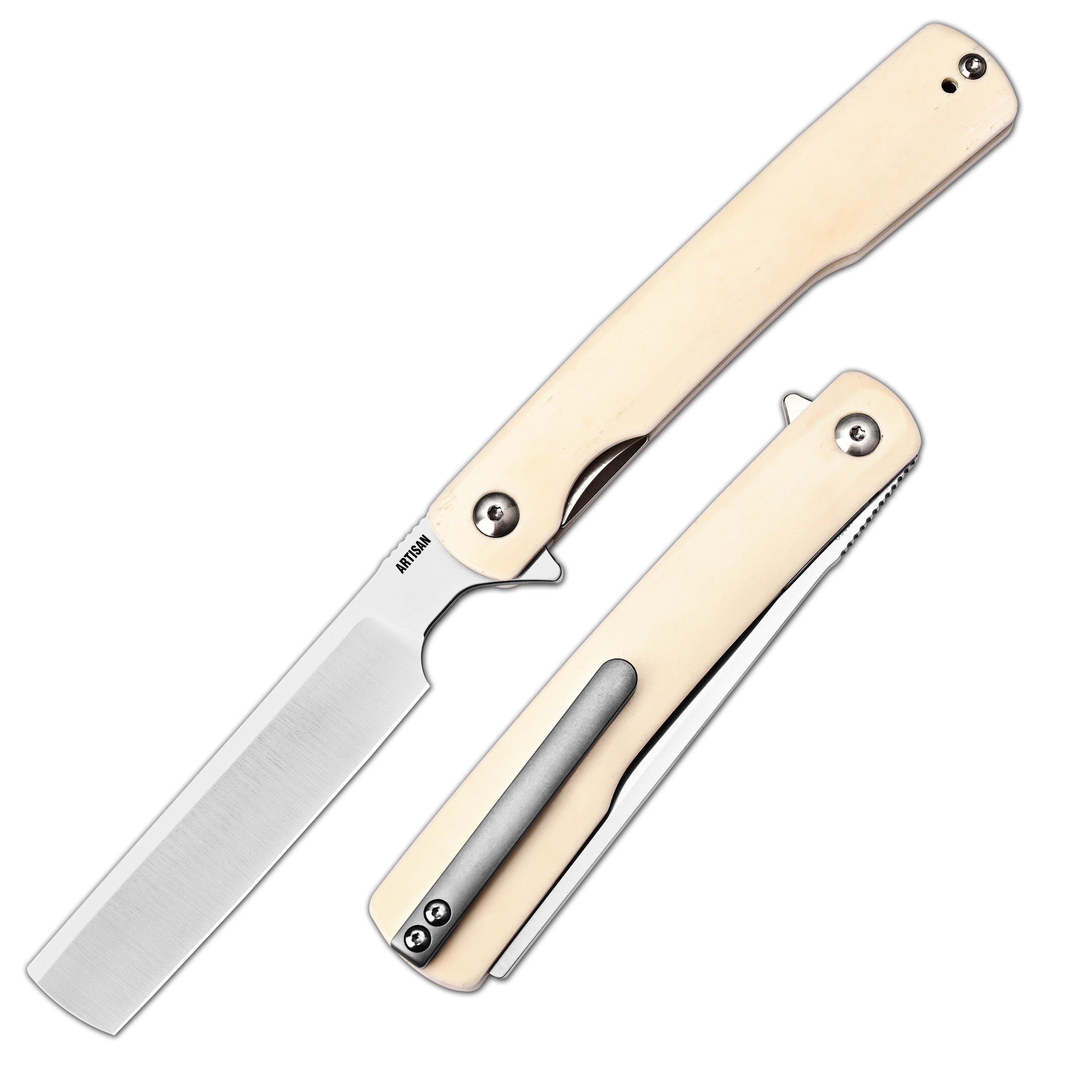 Artisan Cutlery Orthodox V2 Flipper & Liner Lock Knife Bovine Bone