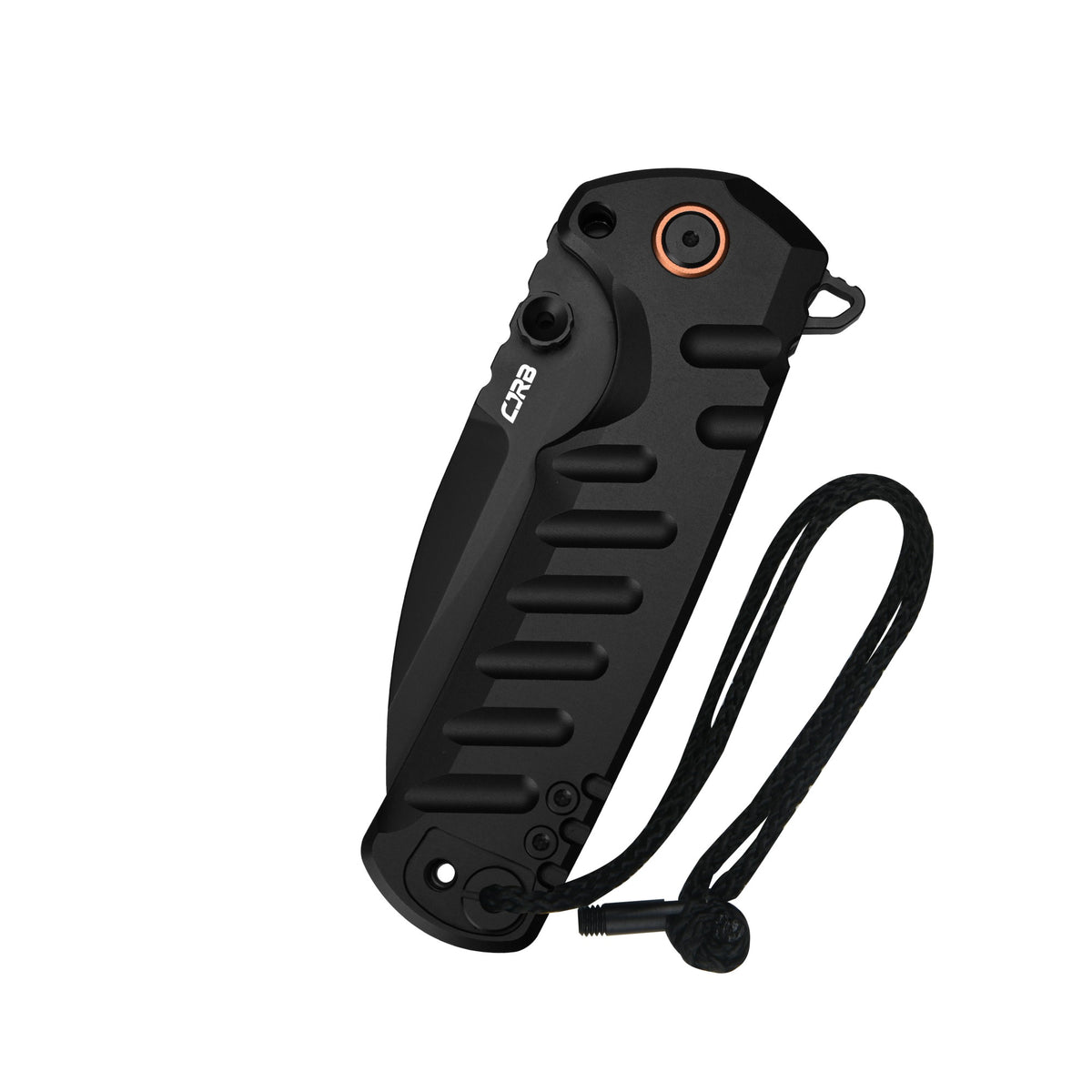 CJRB Tundra Flipper & Thumb Stud & Liner Lock Folding Knife Black 7075-T6 Aluminum Handle (3.78'' D2 Steel Black PVD Coating Blade) J1966-BAL (Exclusive)
