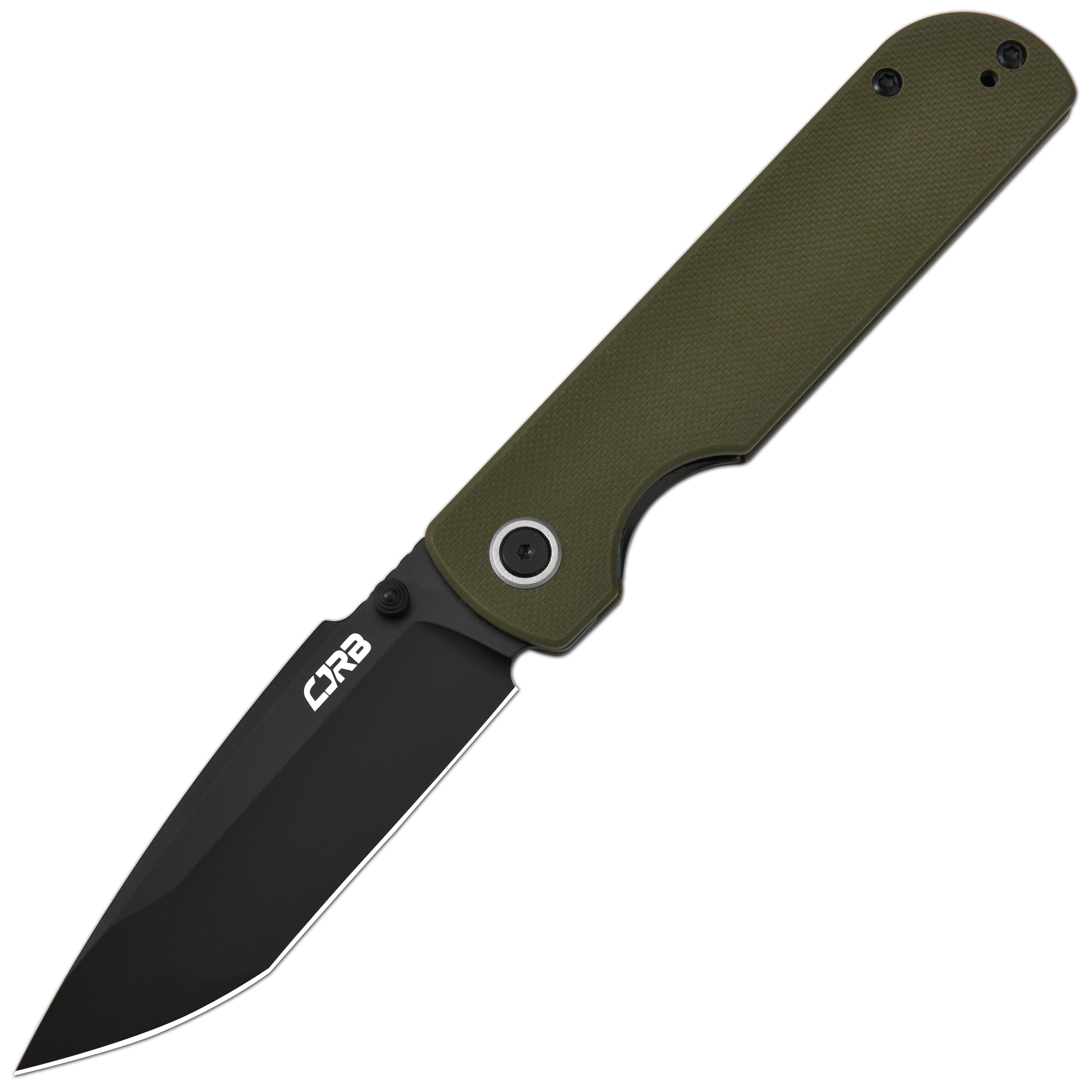 CJRB Nova J1937 AR-RPM9 Steel Blade G10 Handle Folding Knives - Black PVD / Green (J1937-BGN)
