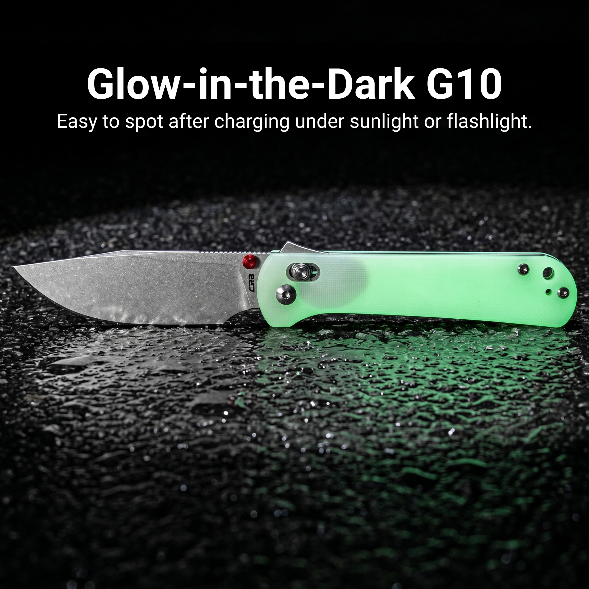 CJRB Bolt Recoil Lock V2 & Thumb Stud G10(Glow In the Dark) Handle