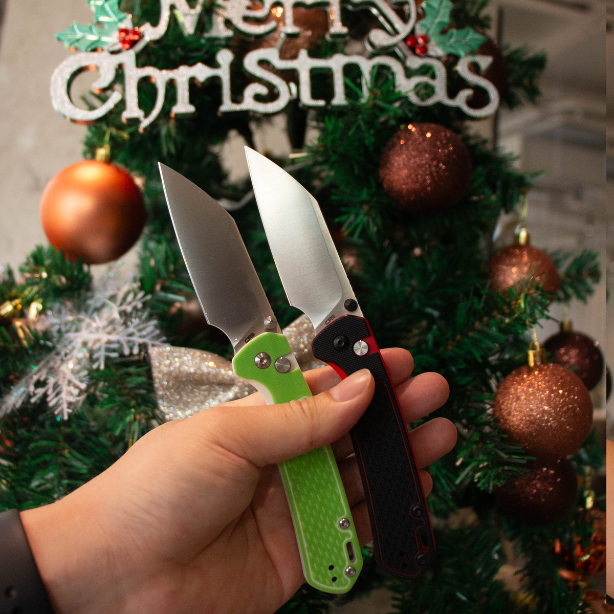 CJRB Pyrite-Light J1945 AR-RPM9 Steel G10 Handle Folding Knives (Holiday Exclusive) - Black&Red G10 (J1945-BRE)