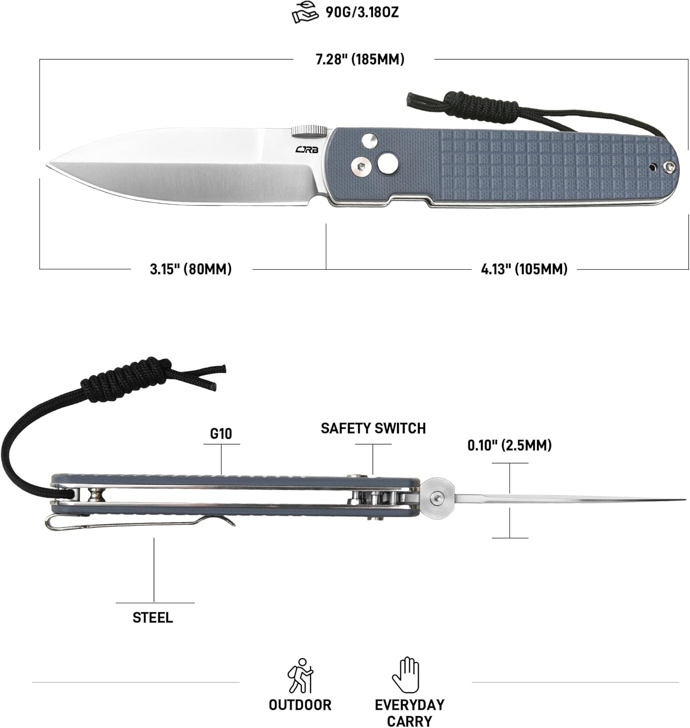 CJRB Locust J1951 AR-RPM9 Blade Steel G10 Handle Folding Knives, J1951-BU