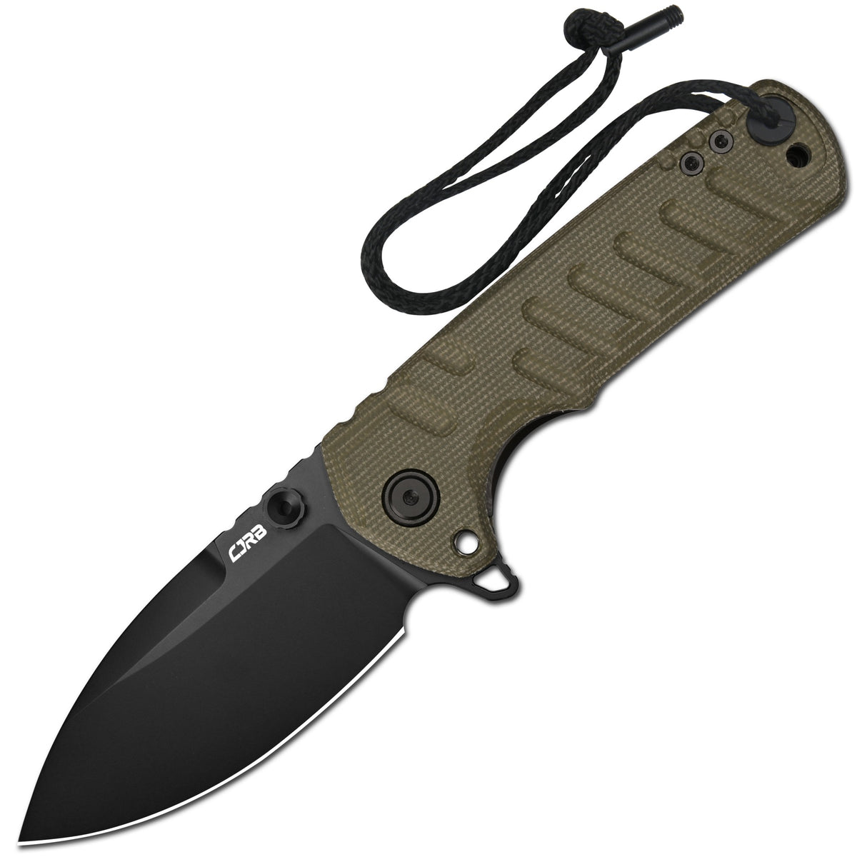 CJRB Tundra Flipper & Thumb Stud & Liner Lock Folding Knife Natural Micarta Handle (3.78'' D2 Steel Black PVD Coating Blade) J1966-BNM (Exclusive)