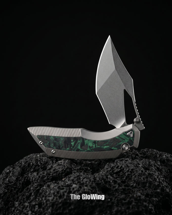 Artisan Cutlery The GloWing | Gray Ti with GITD Carbon Fiber - Product view 4