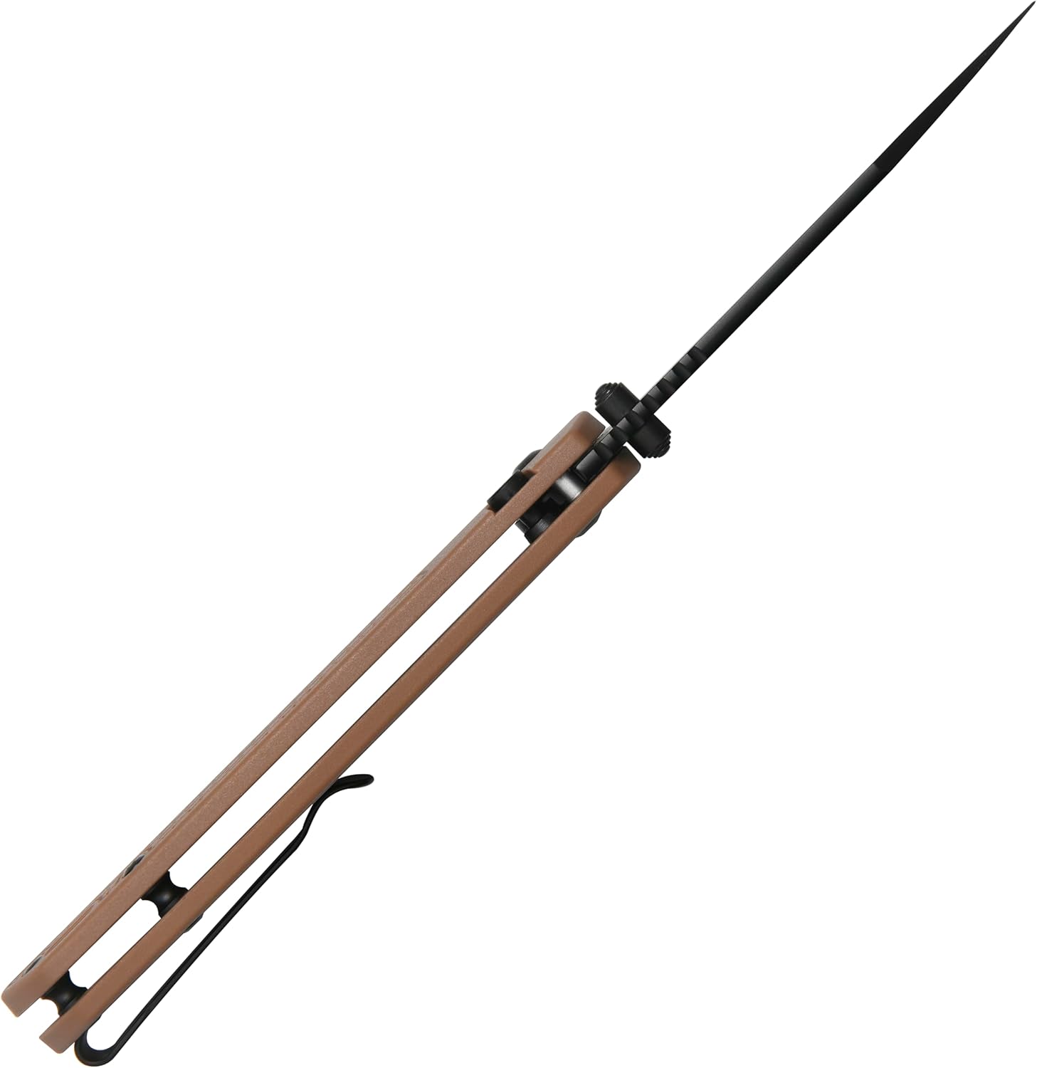 CJRB Pyrite-Light J1945 AR-SFII Steel FRN Handle Folding Knives - Brown FRN Handle/Black PVD Blade (J1945-BBN)