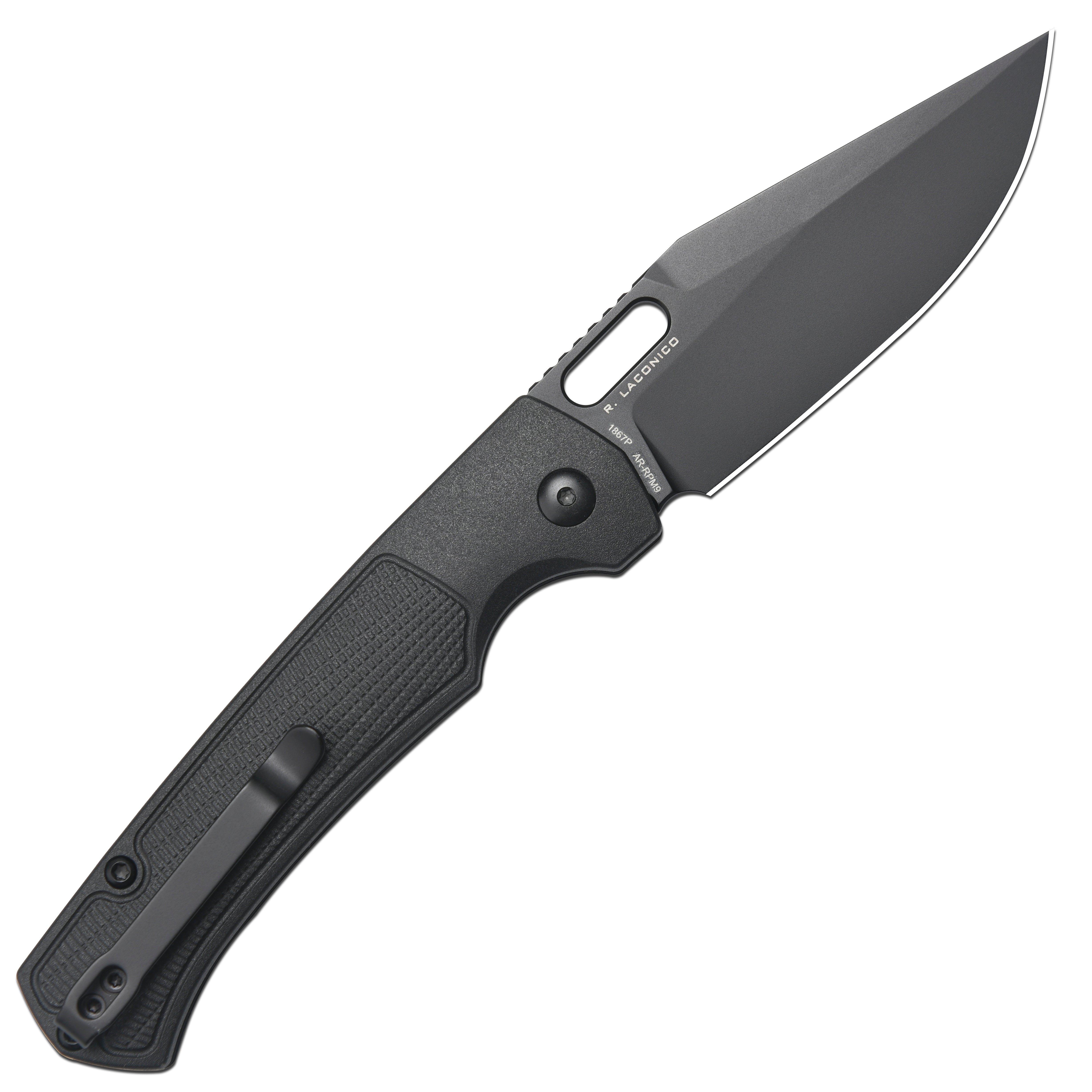 Artisan Cutlery Revel 1867P AR-RPM9 Blade FRN Handle Folding Knives - Black FRN Handle/Black PVD Blade (1867P-BBK)