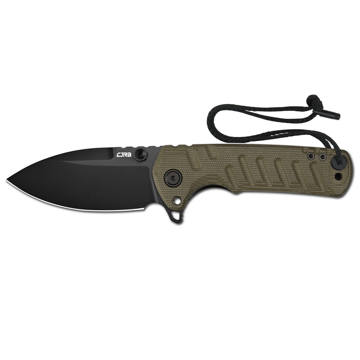 CJRB Tundra Flipper & Thumb Stud & Liner Lock Folding Knife Natural Micarta Handle (3.78'' D2 Steel Black PVD Coating Blade) J1966-BNM (Exclusive)