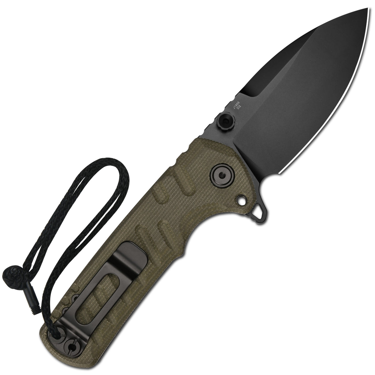 CJRB Tundra Flipper & Thumb Stud & Liner Lock Folding Knife Natural Micarta Handle (3.78'' D2 Steel Black PVD Coating Blade) J1966-BNM (Exclusive)