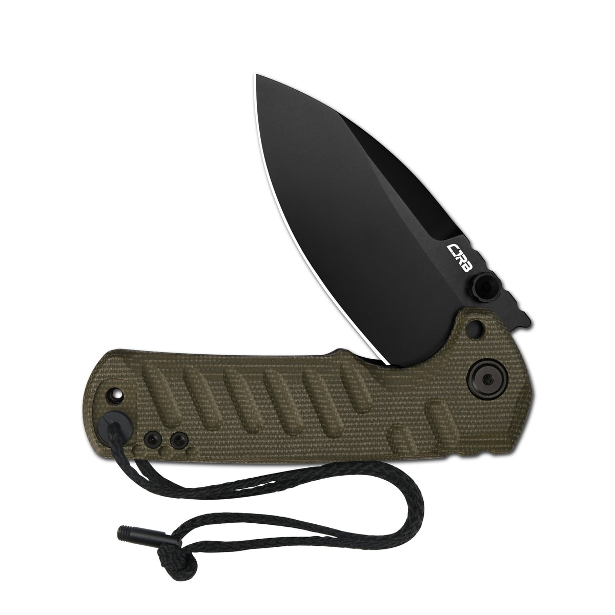 CJRB Tundra Flipper & Thumb Stud & Liner Lock Folding Knife Natural Micarta Handle (3.78'' D2 Steel Black PVD Coating Blade) J1966-BNM (Exclusive)