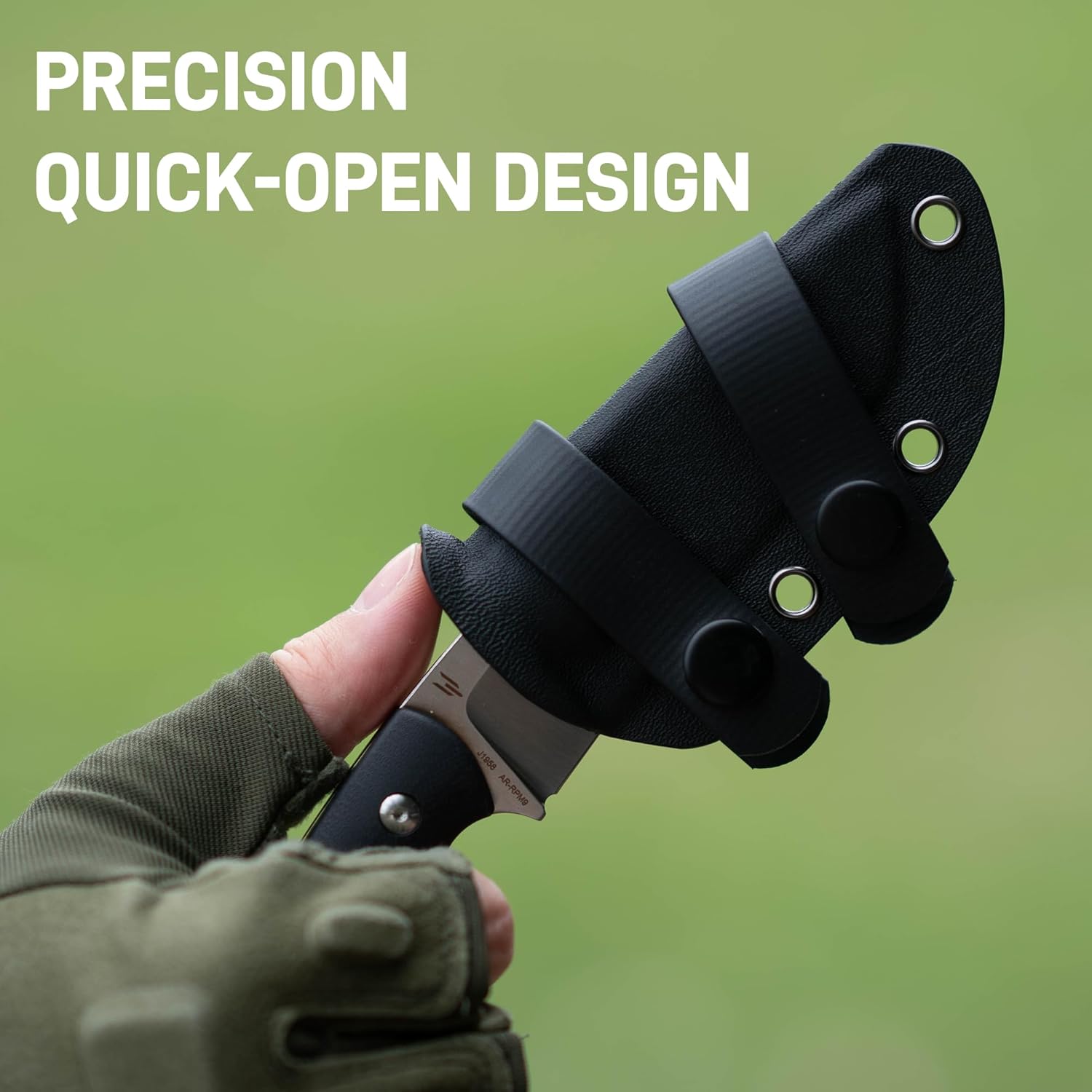 CJRB Mutt J1958 AR-RPM9 Steel Blade Fixed Blade Knives - Black G10 (J1958-BK)