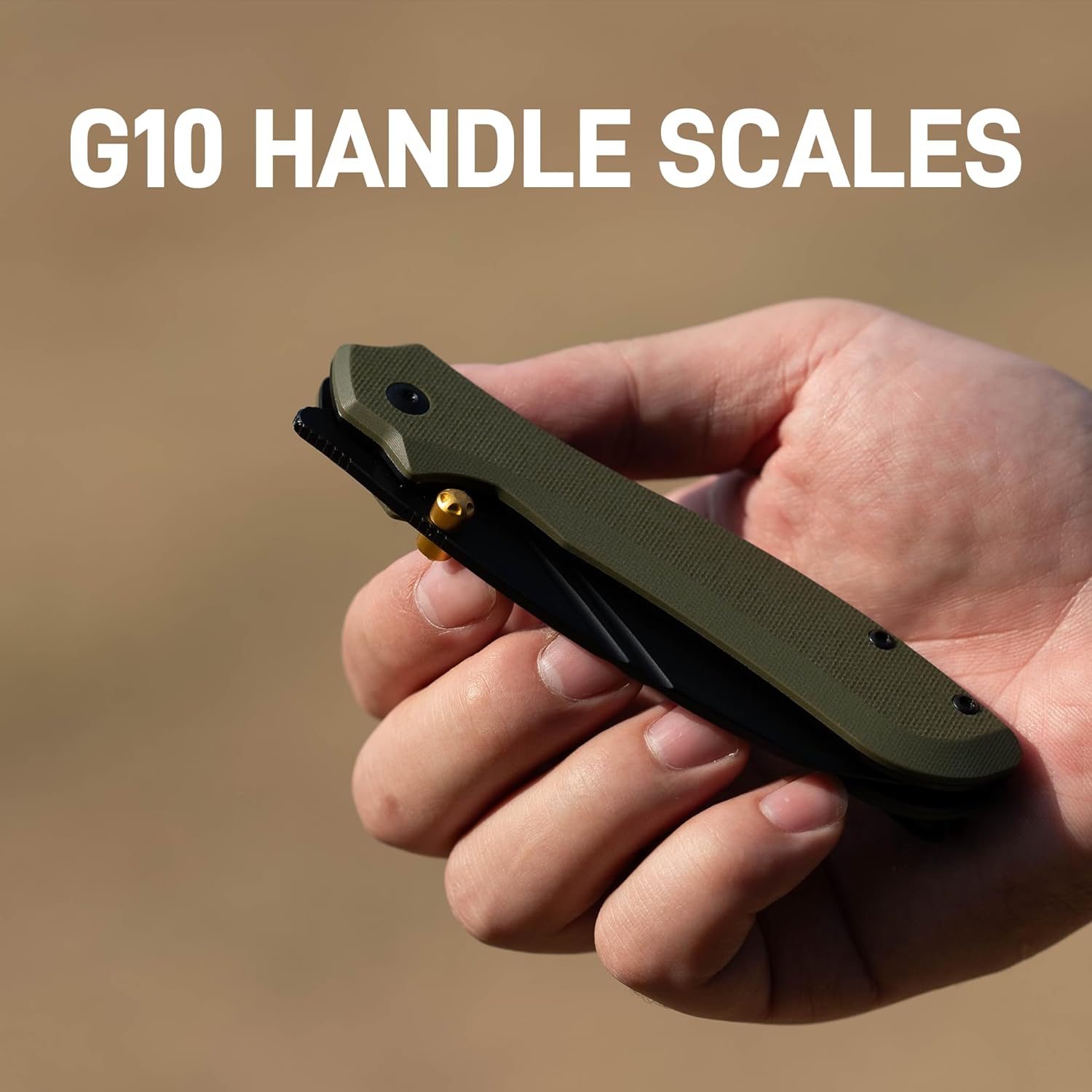 CJRB Fugly J1957 AR-RPM9 Steel Blade G10 Handle Folding Knives - Black PVD/Green G10 (J1957-BGN)