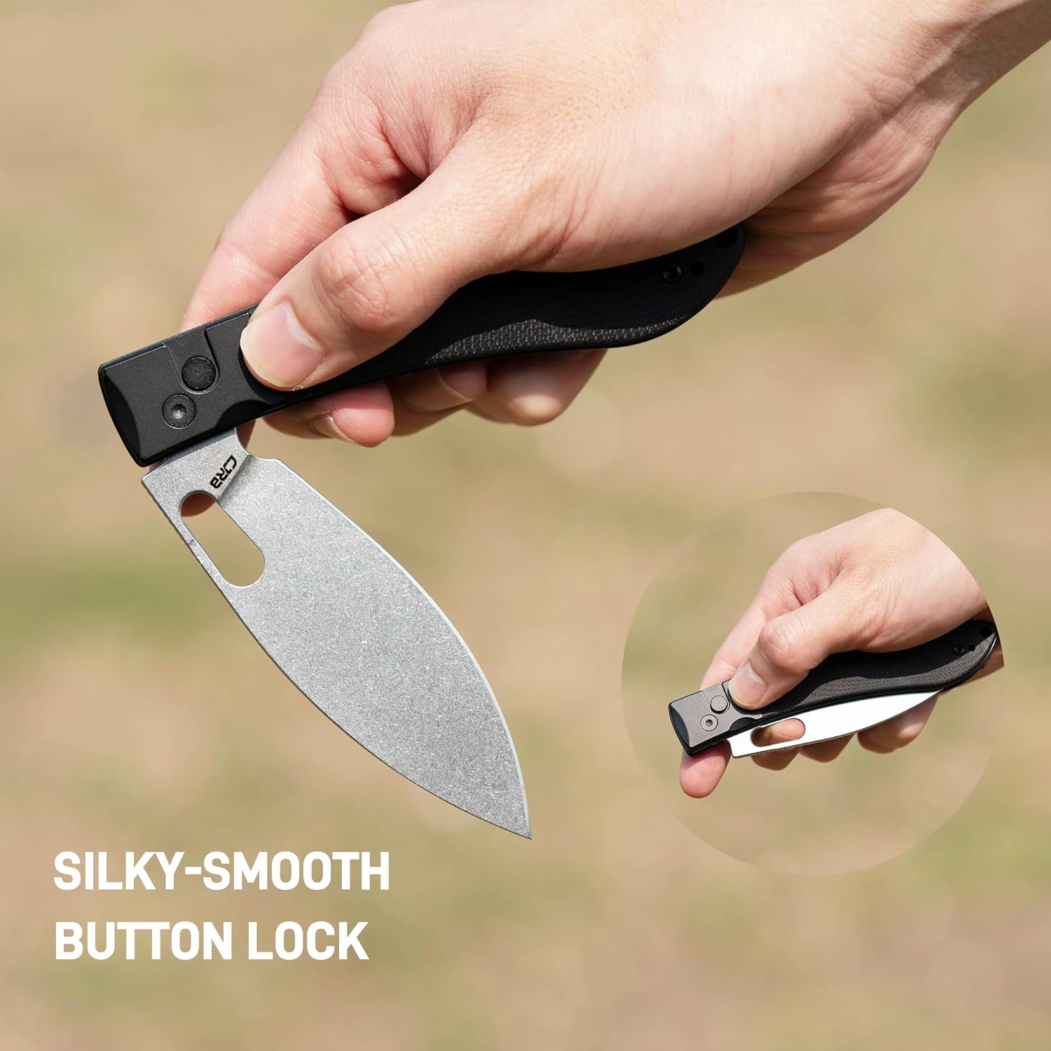 CJRB Sasaya J1959 AR-RPM9 Steel Blade G10 Handle Folding Knives - Black (J1959-BK)