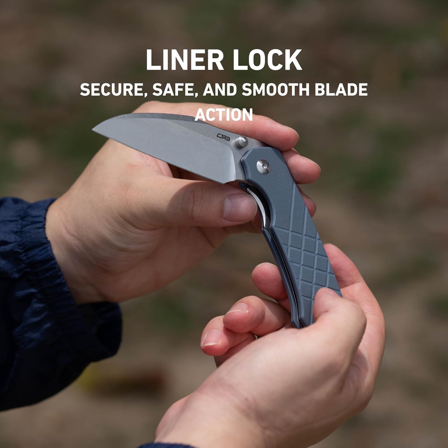 CJRB Kestrel J1962 AR-RPM9 Steel Blade G10 Handle Folding Knives - Blue (J1962-BU)