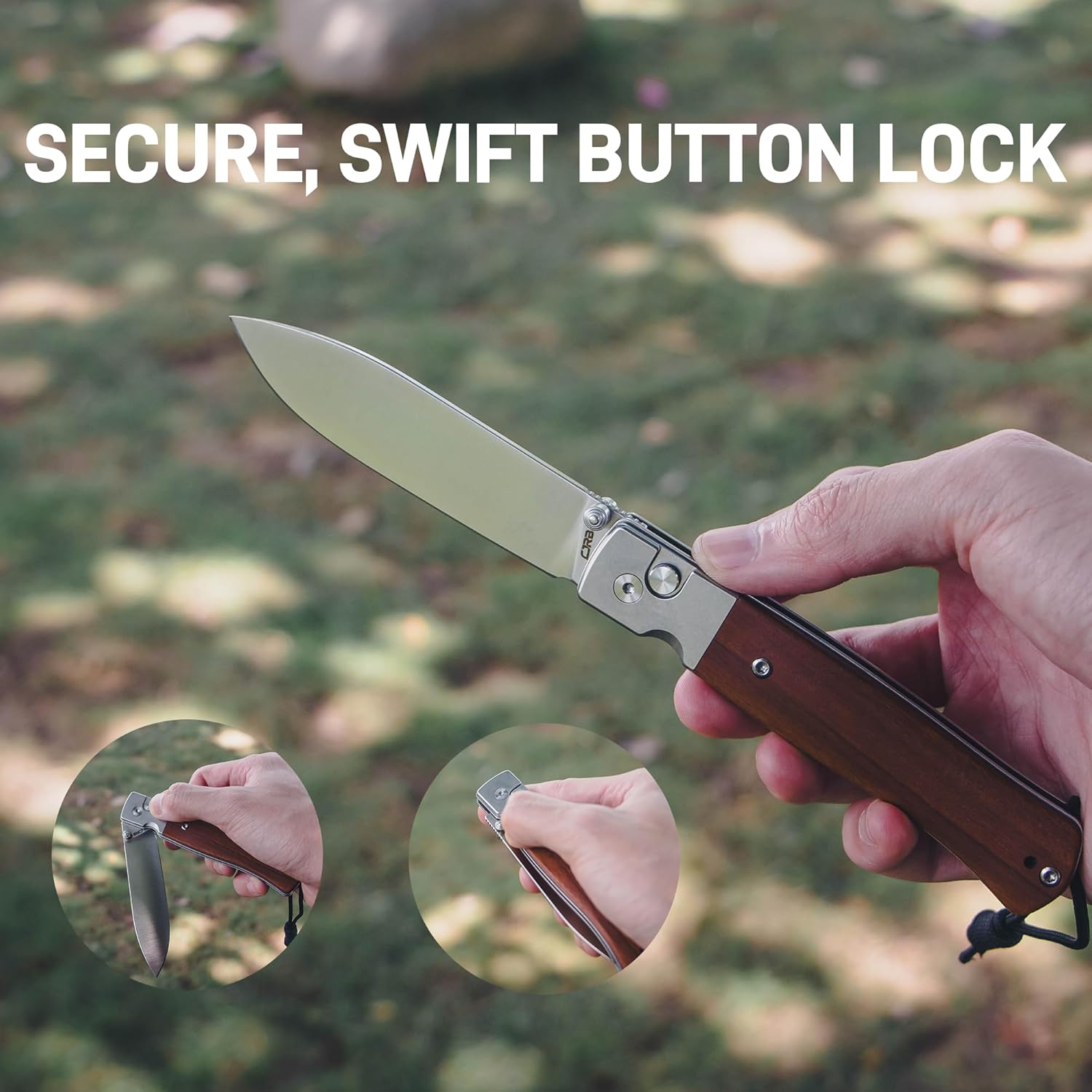 CJRB Glacier J1961 AR-RPM9 Steel Blade Steel and Wood Handle Folding Knives