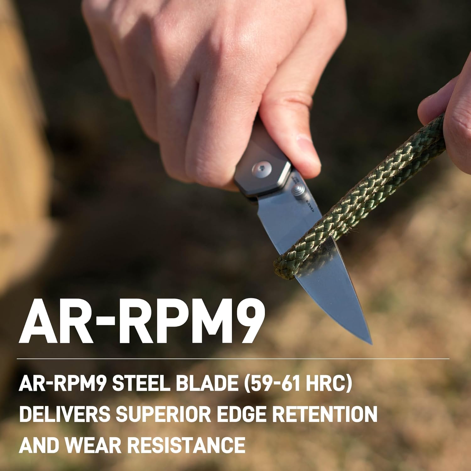 CJRB Kain J1956 AR-RPM9 Steel Blade Aluminum Handle Folding Knives - Stone Wash/Gray Aluminum (J1956-GYA)