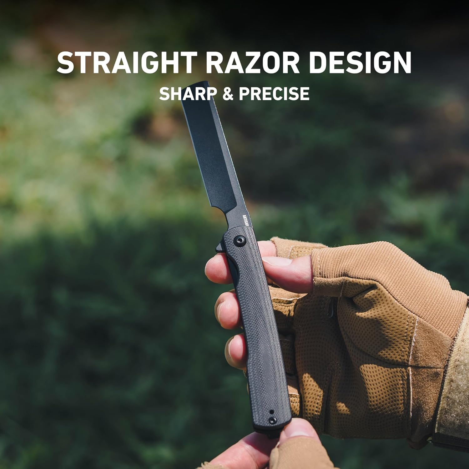 ArtisanCutlery Orthodox V2 Flipper & Liner Lock Knife Black G10 Handle (3.54'' Black PVD Coating AR-RPM9 Blade) 1883P-BBK