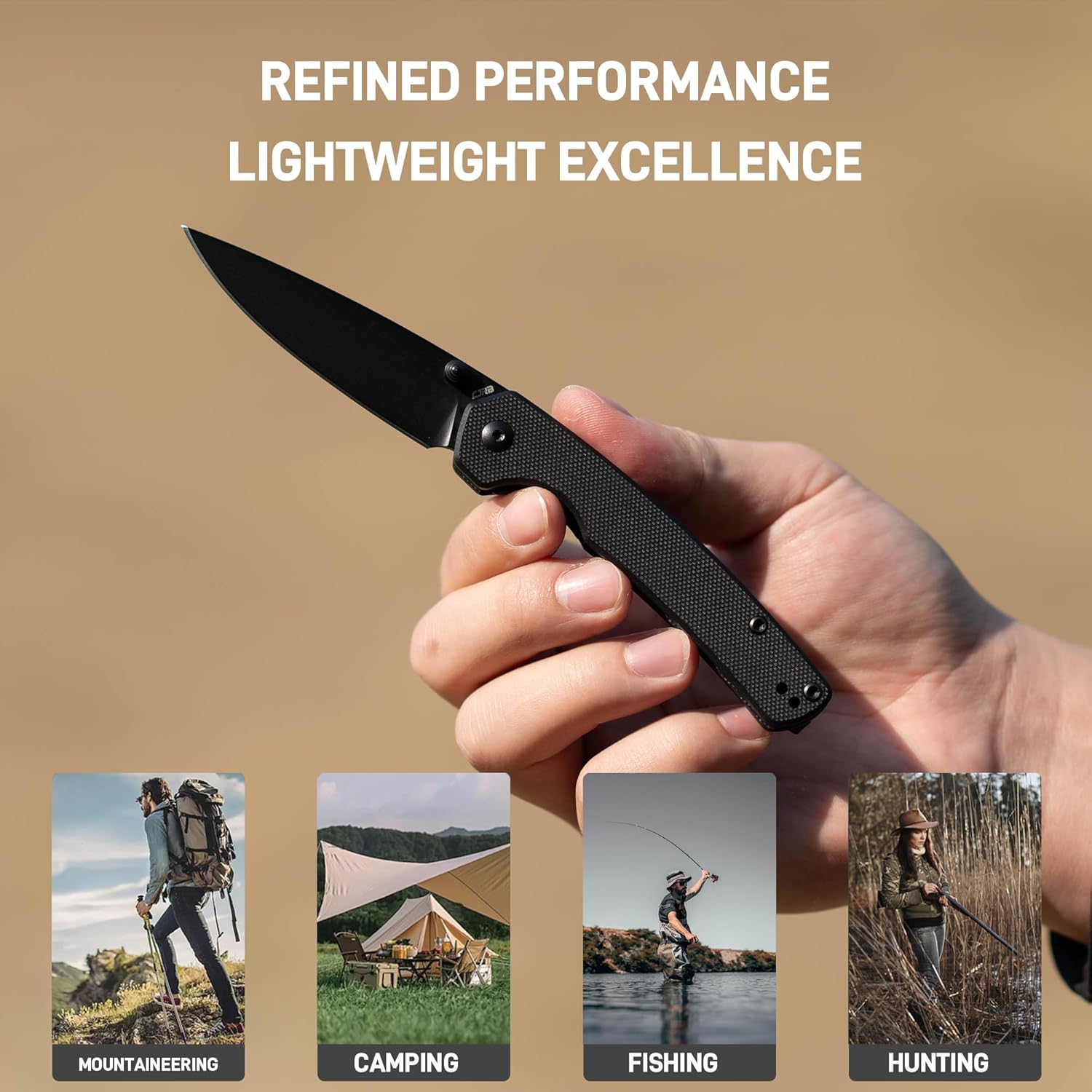 CJRB Kain J1956-BBK G10 Folding Knife