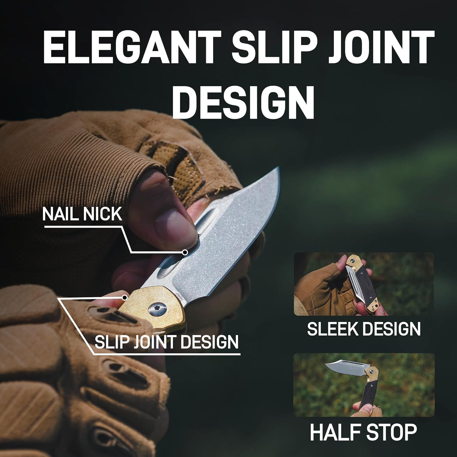 CJRB Bowie Pyrite J1942SJ AR-RPM9 Blade Brass and Wood Handle