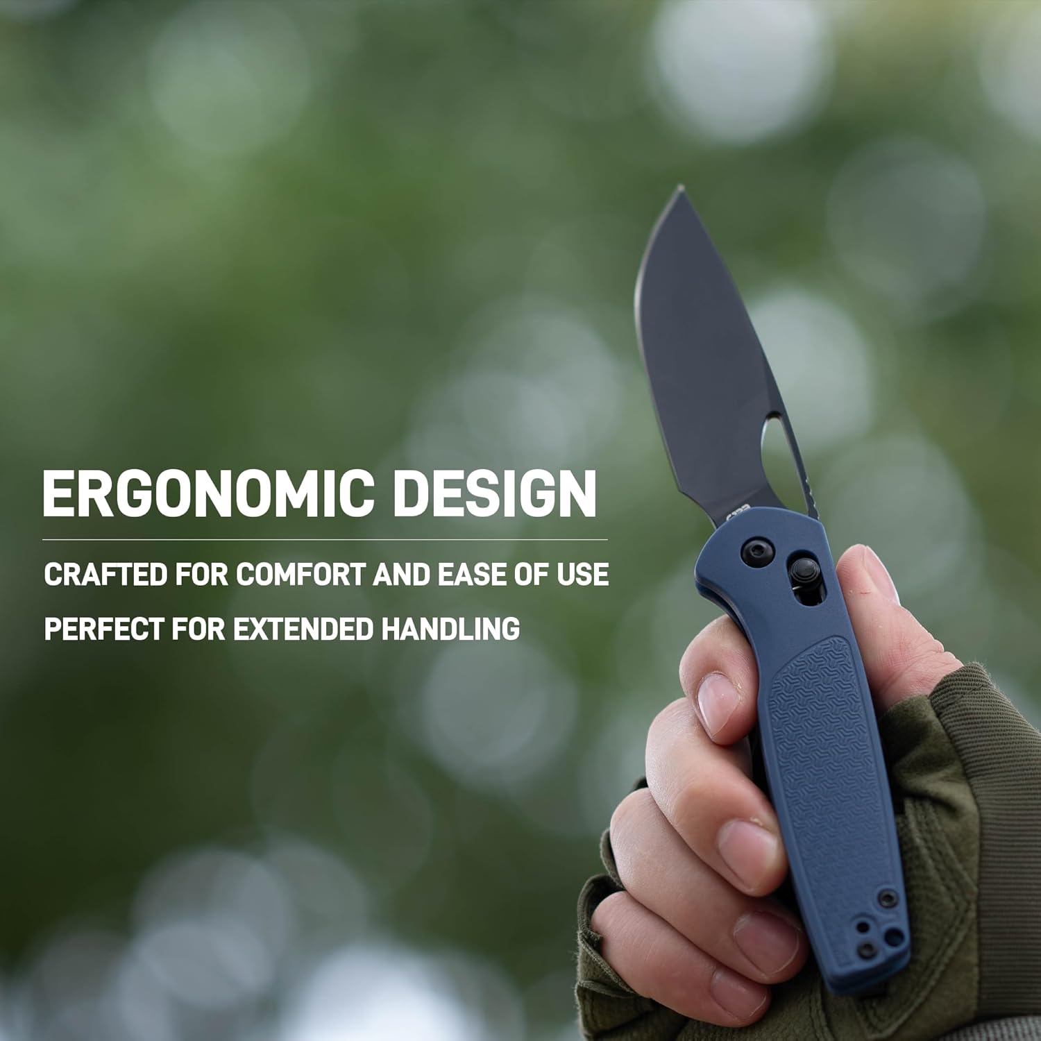 CJRB Acacia J1952 AR-RPM9 Blade Steel FRN Handle Folding Knives - Black PVD Blade/Blue FRN Handle (J1952-BBU)