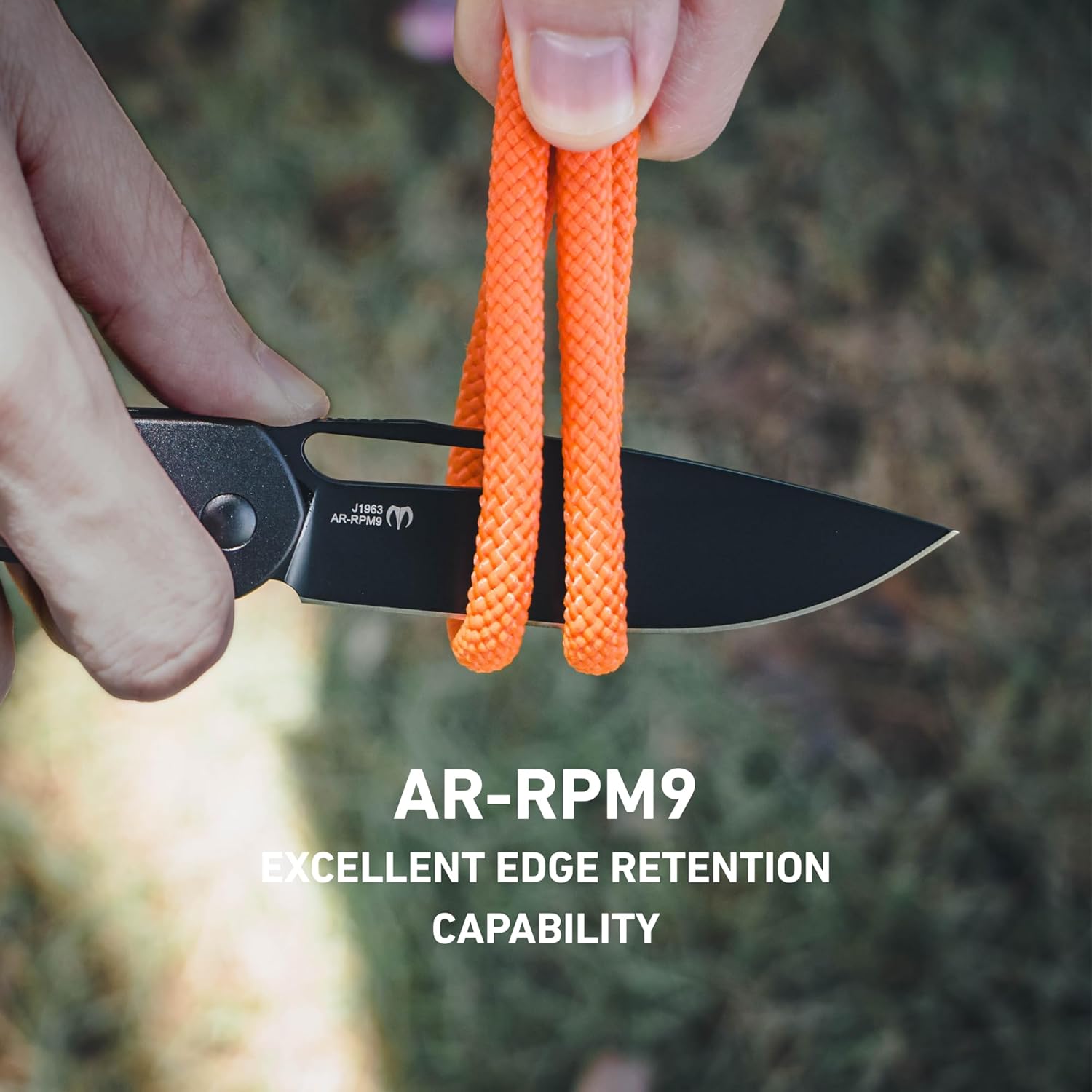 CJRB Droma J1963 AR-RPM9 Steel Blade Aluminum and G10 inlay Handle Folding Knives - Black (J1963-BDE)