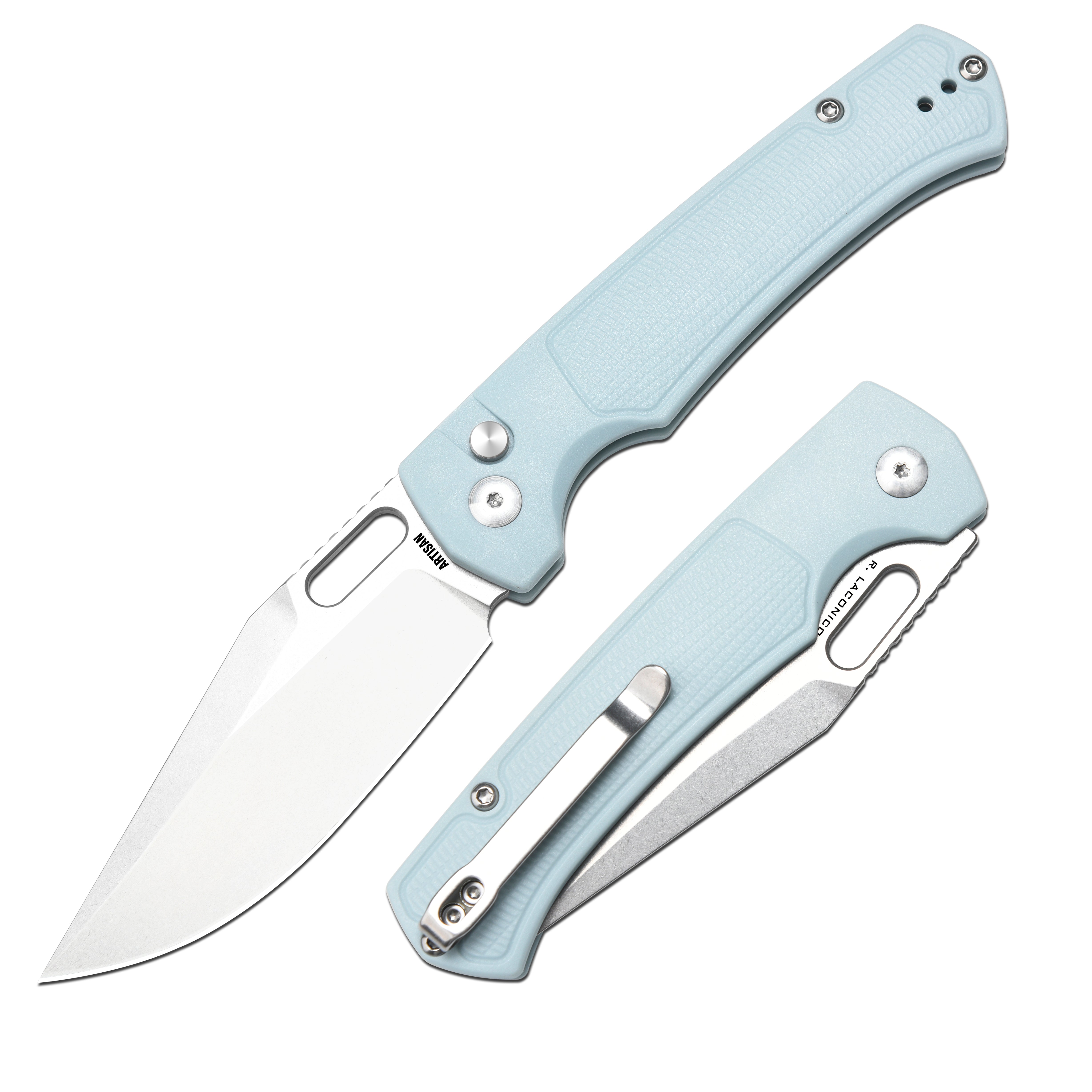 Artisan Cutlery Revel 1867P AR-RPM9 Blade FRN Handle Folding Knives - Mint Green FRN Handle/Stone Wash Blade (1867P-MG)