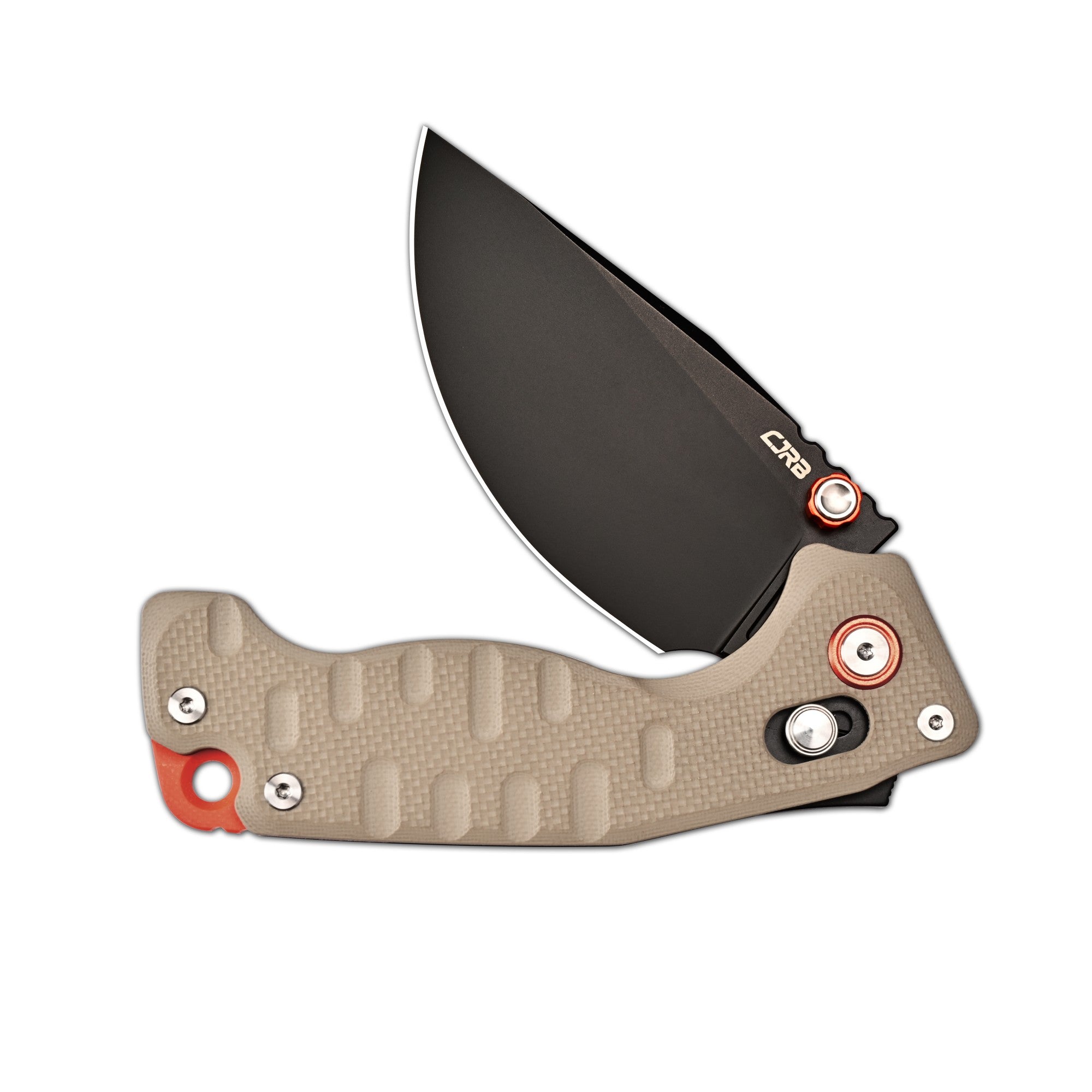 CJRB Doubletap Thumb Stud & Recoil Lock V2 Tatical Knife Desert G10 Handle(3.86'' D2 Black PVD Coating Blade) J1970-BDE