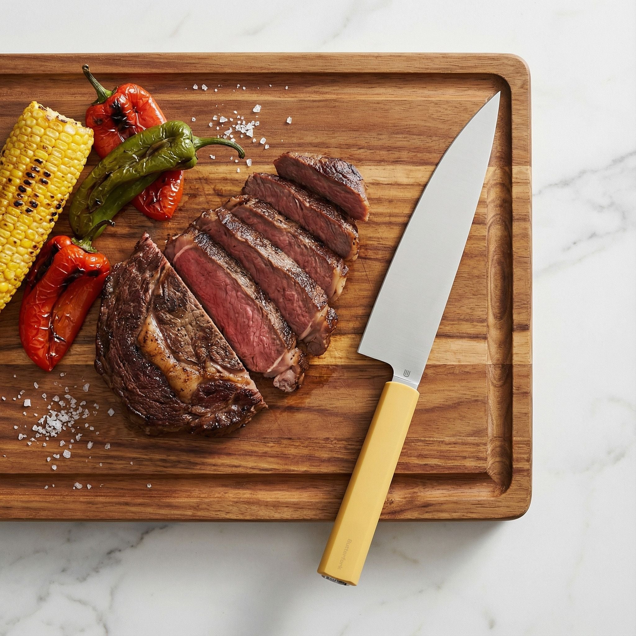 Butterfork Purest 8” Chef's Knife, AR-RPM9 Stainless Steel, Replaceable ABS Handle, Pale Yellow