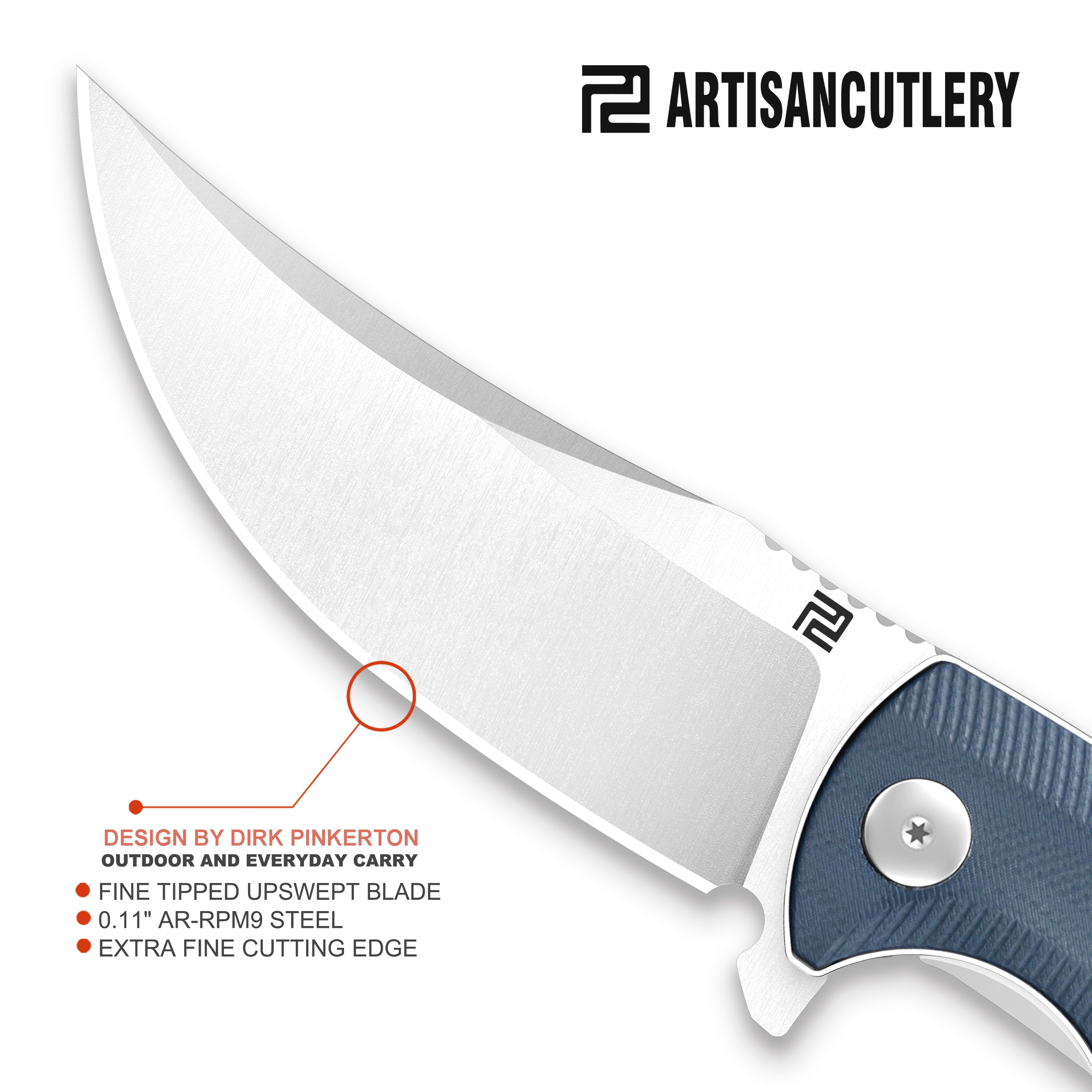Artisan Cutlery Arroyo ATZ-1845P AR-RPM9 Steel Blade G10 Handle Folding Knives - Gray (1845P-GY)