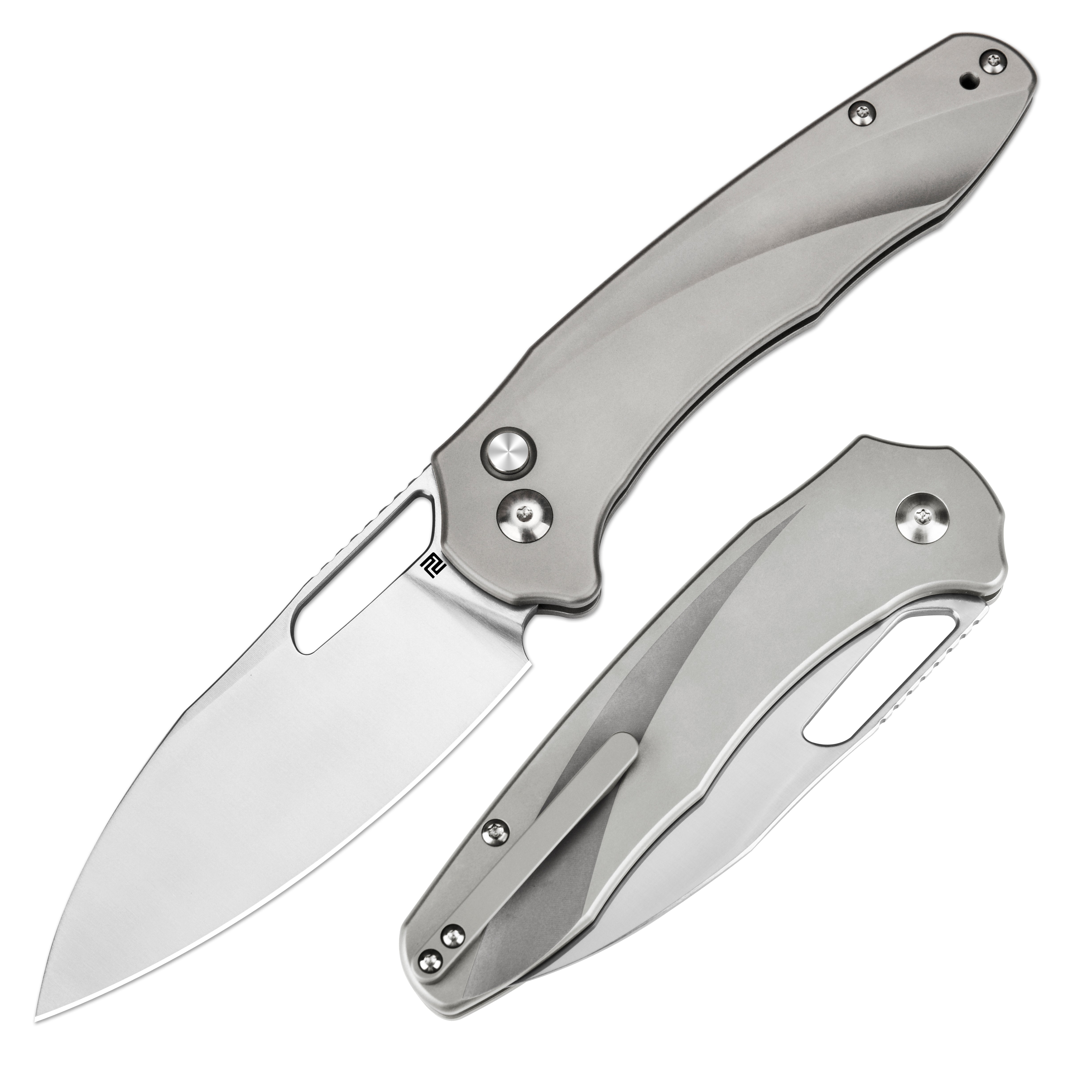 Artisan Cutlery Ornis 1865G CPM S90V Blade Titanium Handle Folding Knives