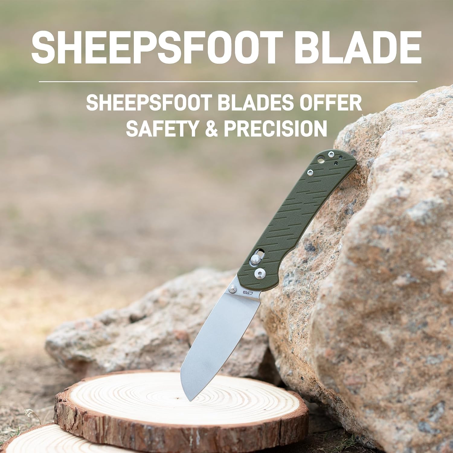 CJRB Lyrid Front Flipper & Crossbar Lock Folding Knife Green G10 Handle (3.15'' Stone Wash AR-RPM9 Steel Blade) J1953-GN