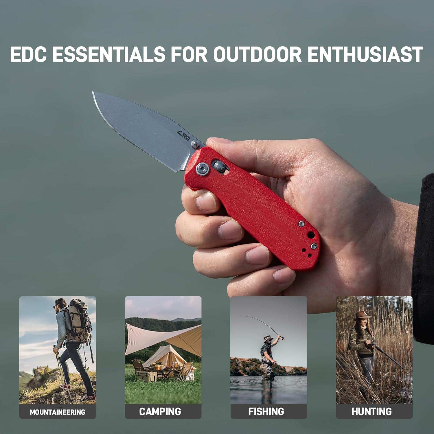 CJRB Maximal J1954 AR-RPM9 Blade G10 Handle Folding Knives -Red(J1954-RE)