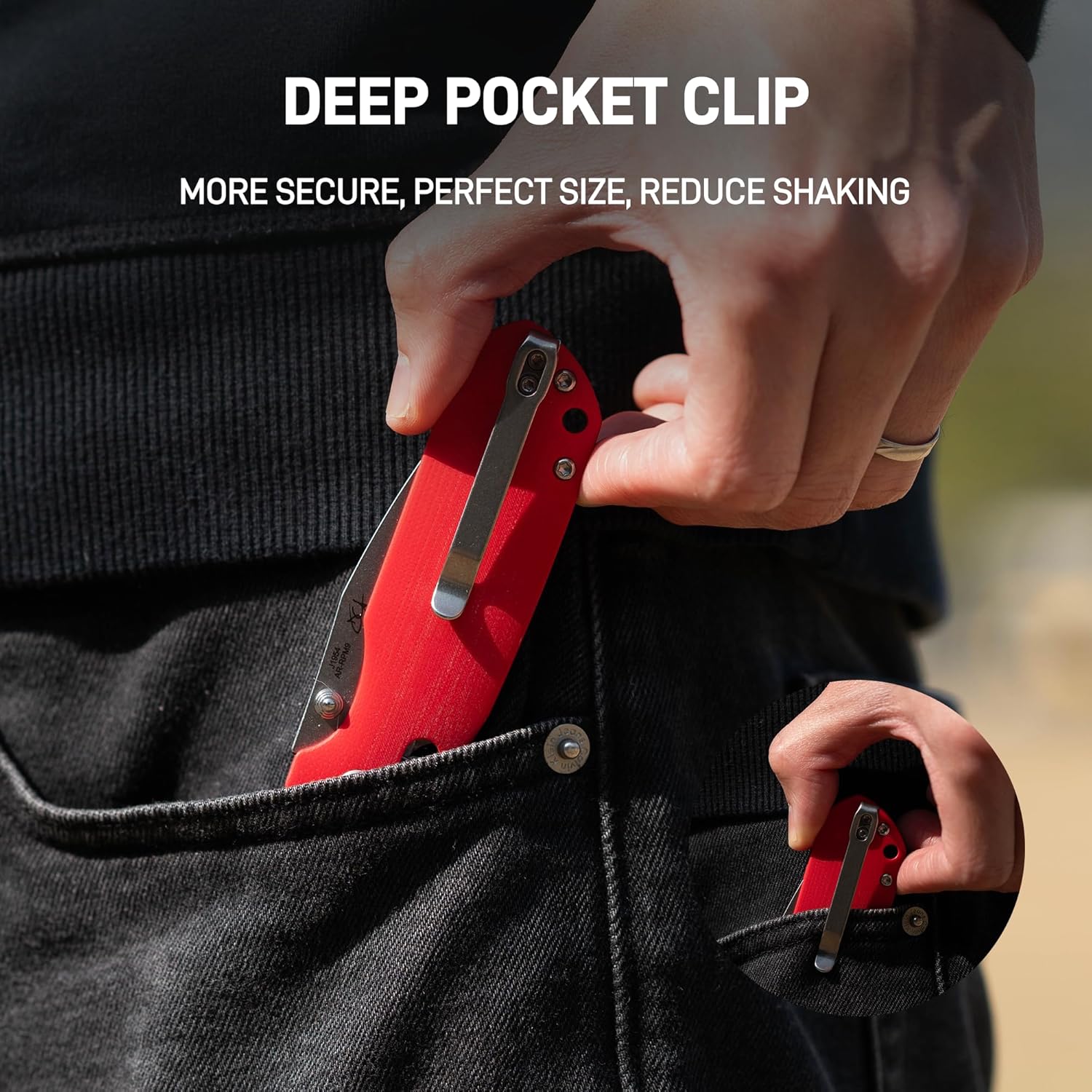 CJRB Maximal J1954 AR-RPM9 Blade G10 Handle Folding Knives -Red(J1954-RE)