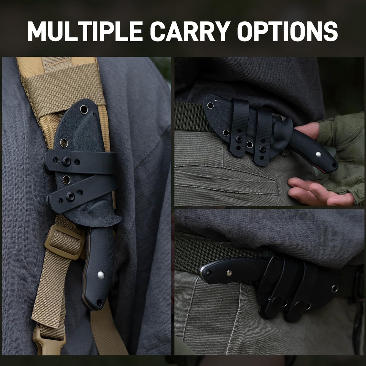 CJRB Mutt J1958 AR-RPM9 Steel Blade Fixed Blade Knives - Black G10 (J1958-BK)