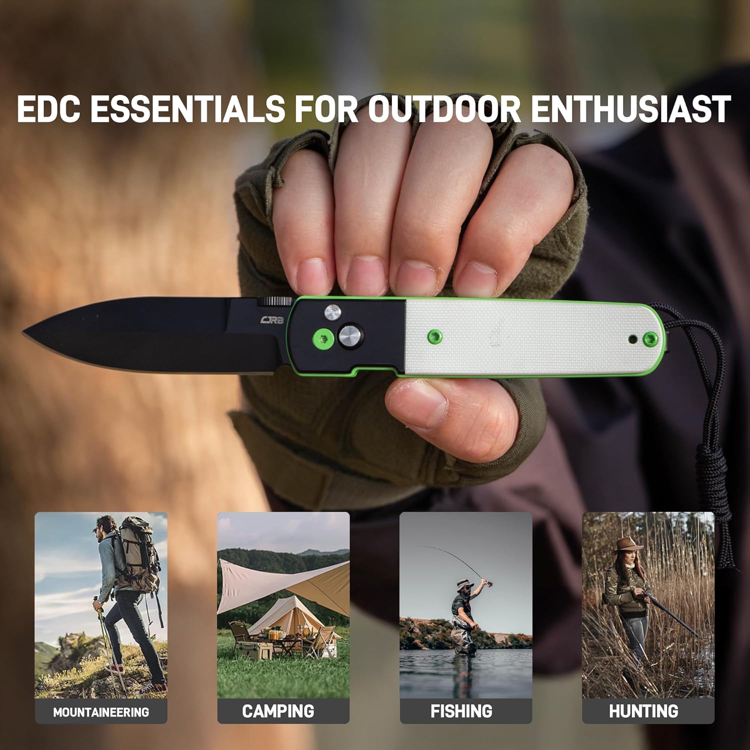 CJRB Locust J1951 AR-RPM9 Blade Steel G10 Handle Folding Knives, J1951-BBW