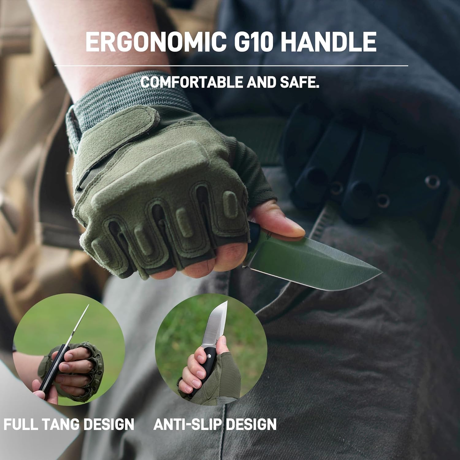 CJRB Mutt J1958 AR-RPM9 Steel Blade Fixed Blade Knives - Black G10 (J1958-BK)